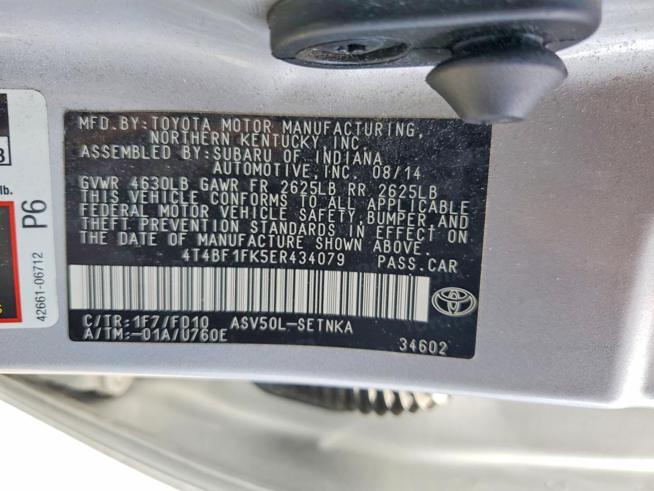 2014 TOYOTA CAMRY