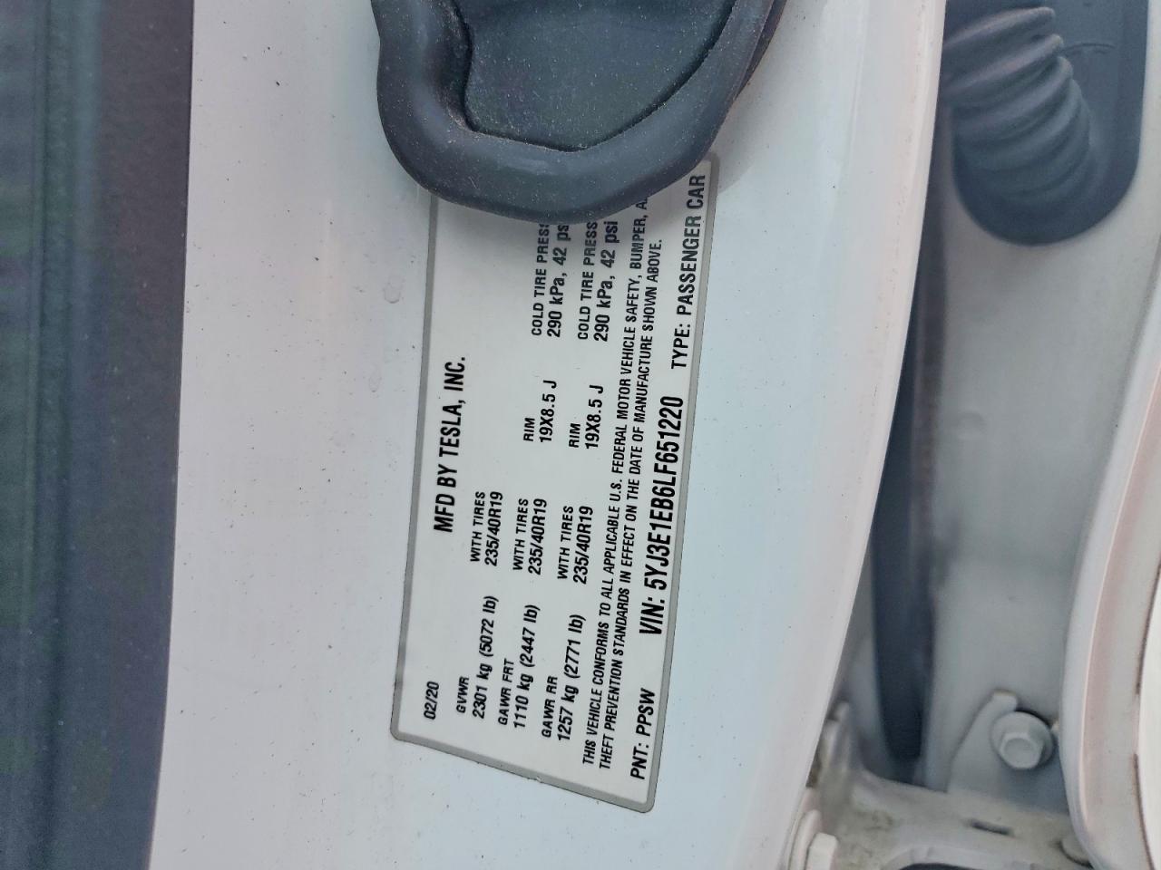 2020 TESLA MODEL 3