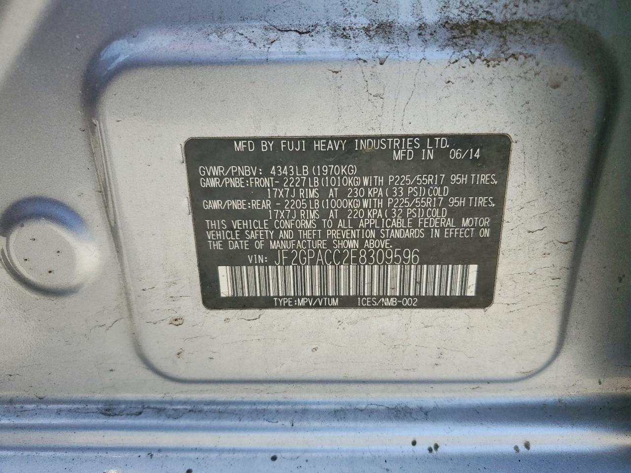 2014 SUBARU XV