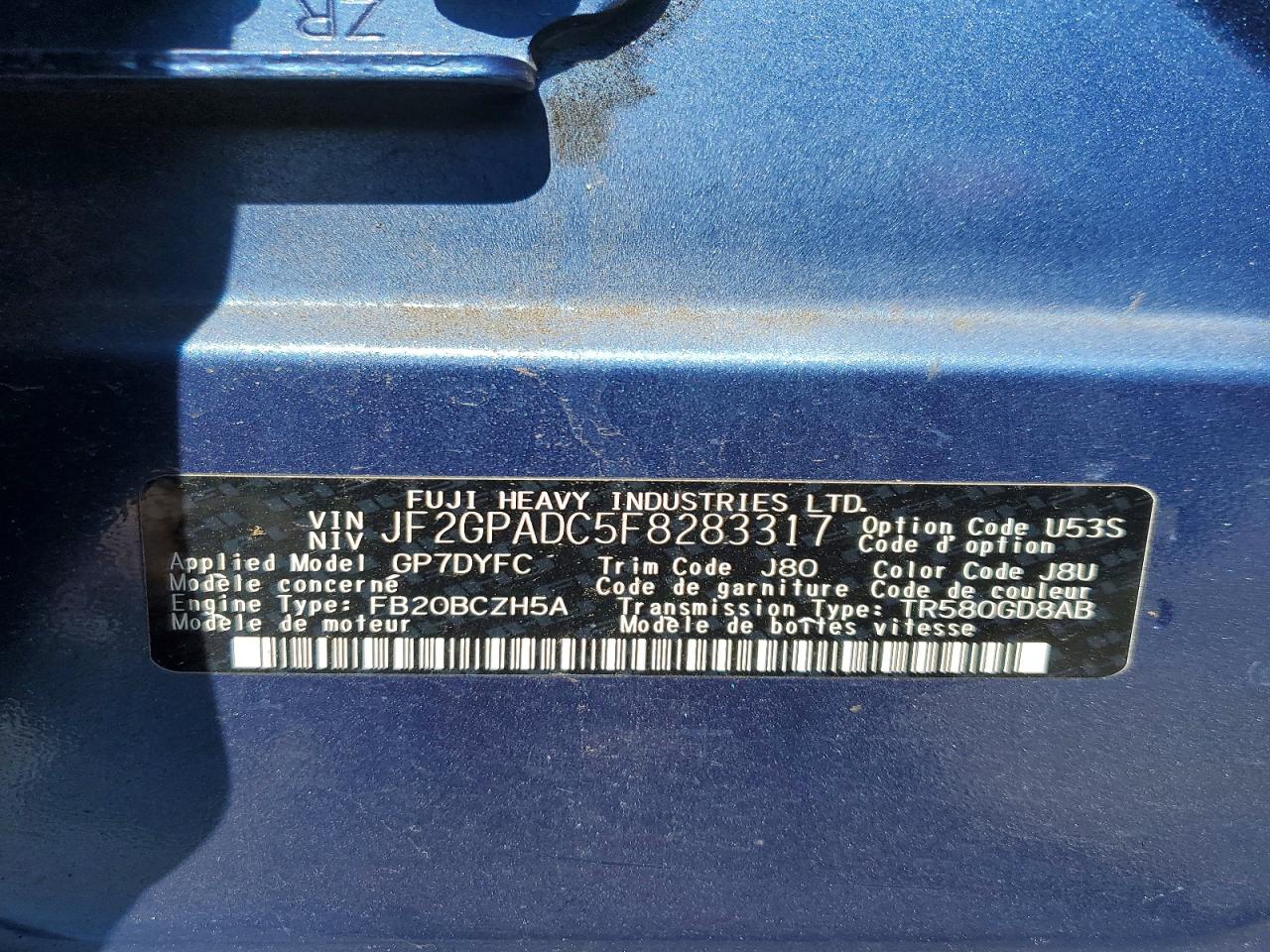 2015 SUBARU XV