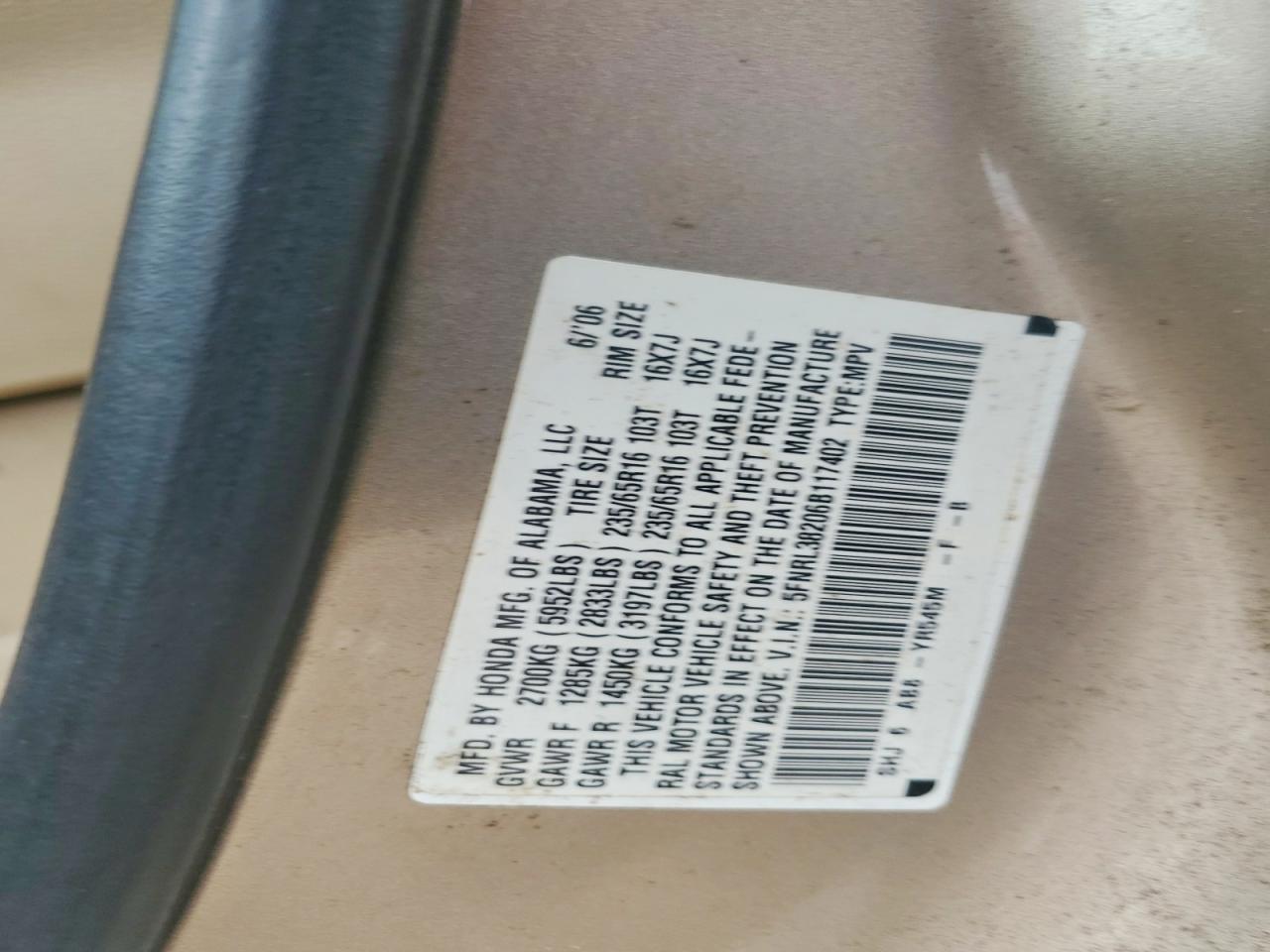 2006 HONDA ODYSSEY