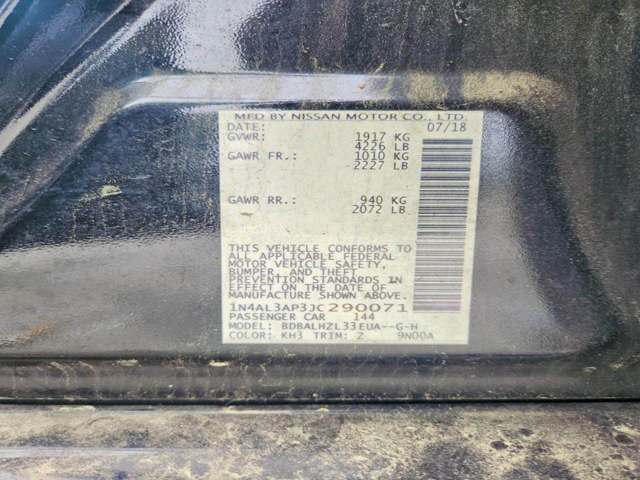 2018 NISSAN ALTIMA