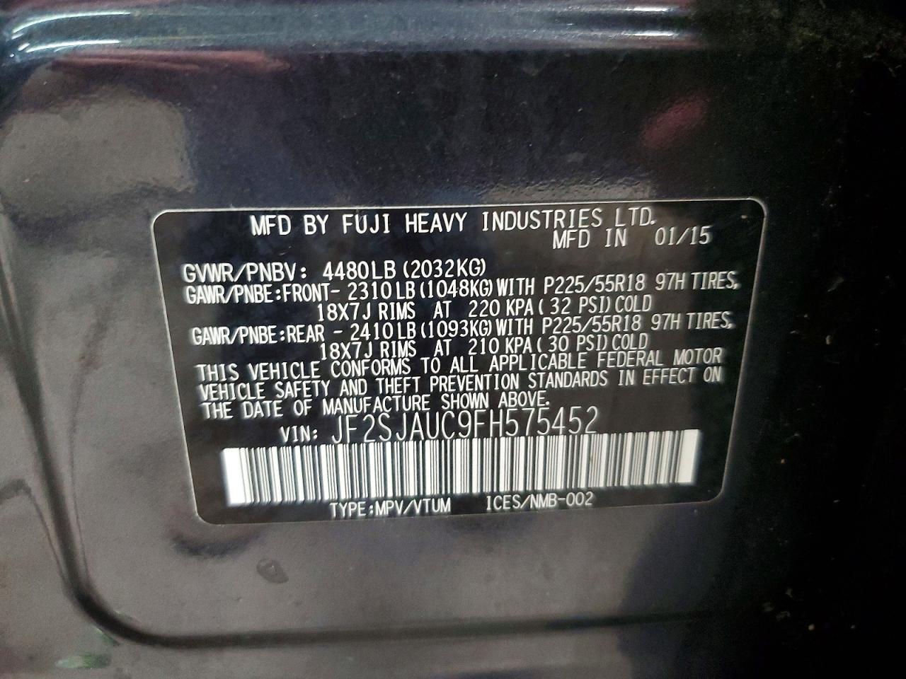2015 SUBARU FORESTER