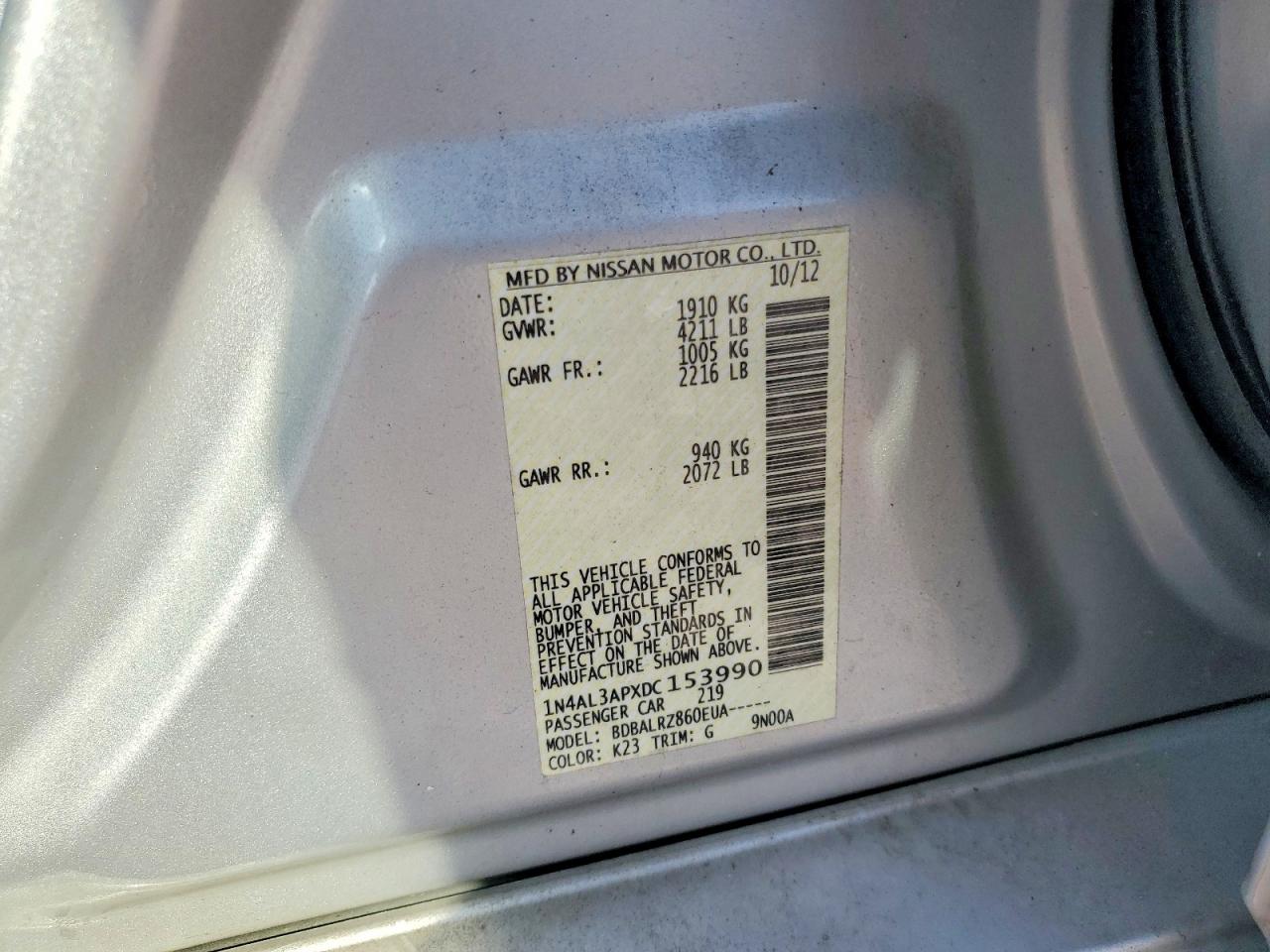 2013 NISSAN ALTIMA