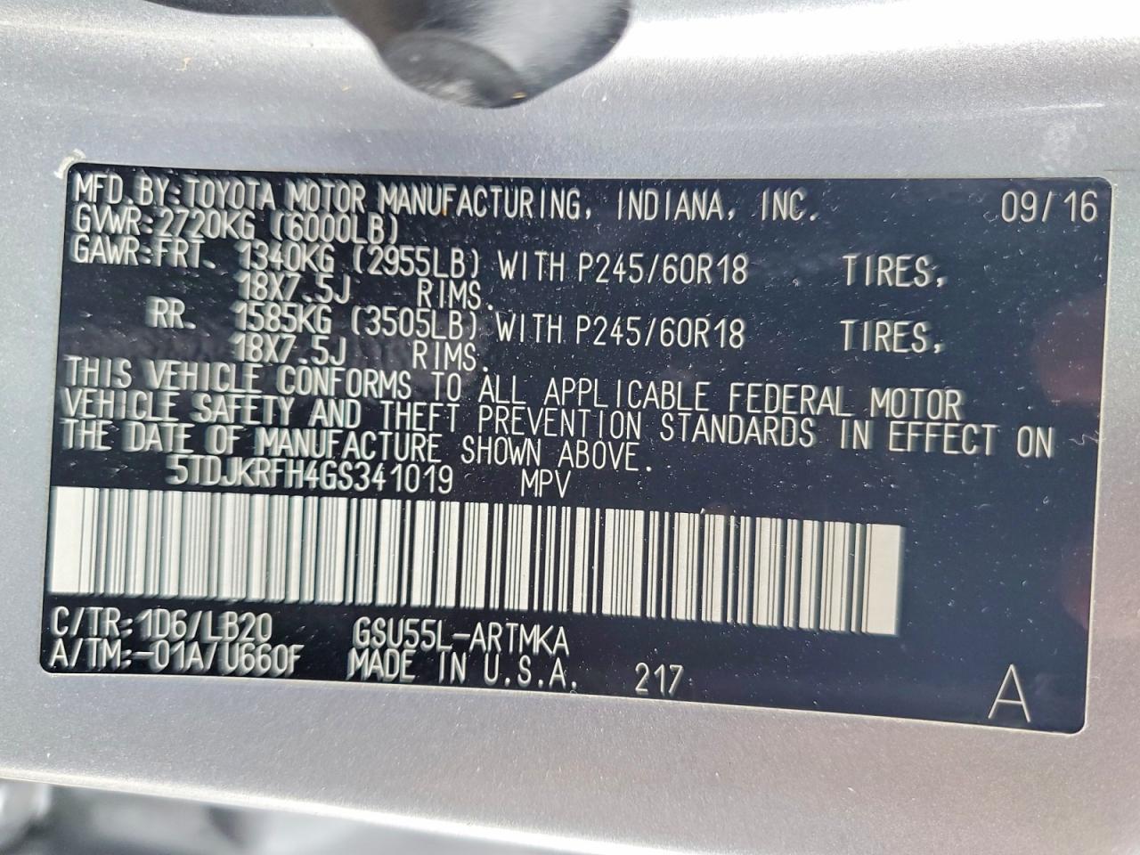 2016 TOYOTA HIGHLANDER