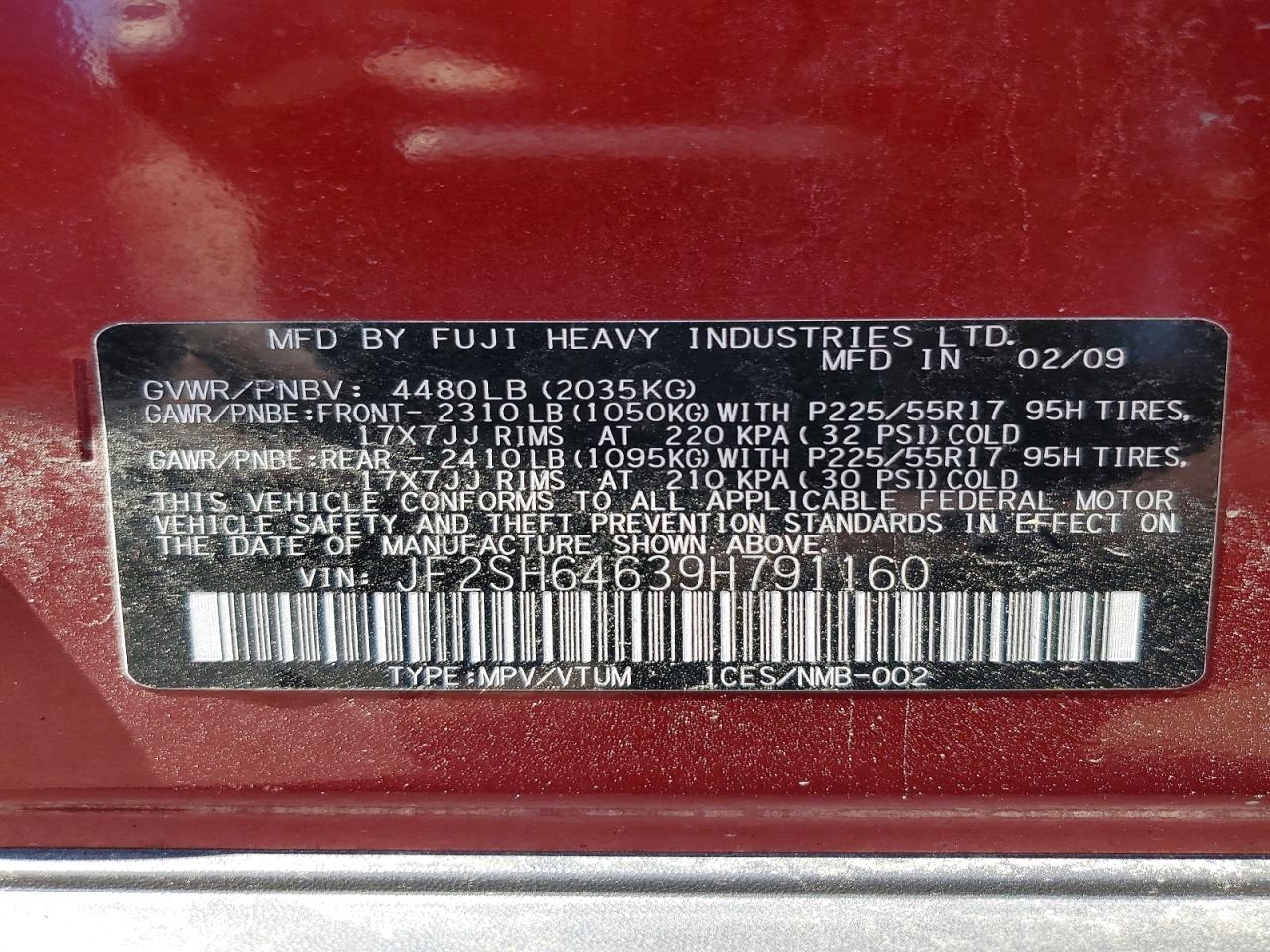 2009 SUBARU FORESTER