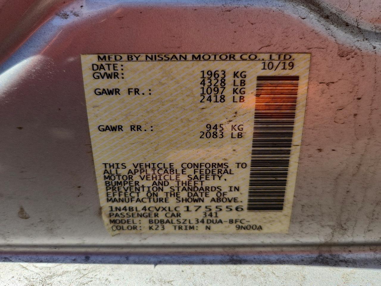 2020 NISSAN ALTIMA