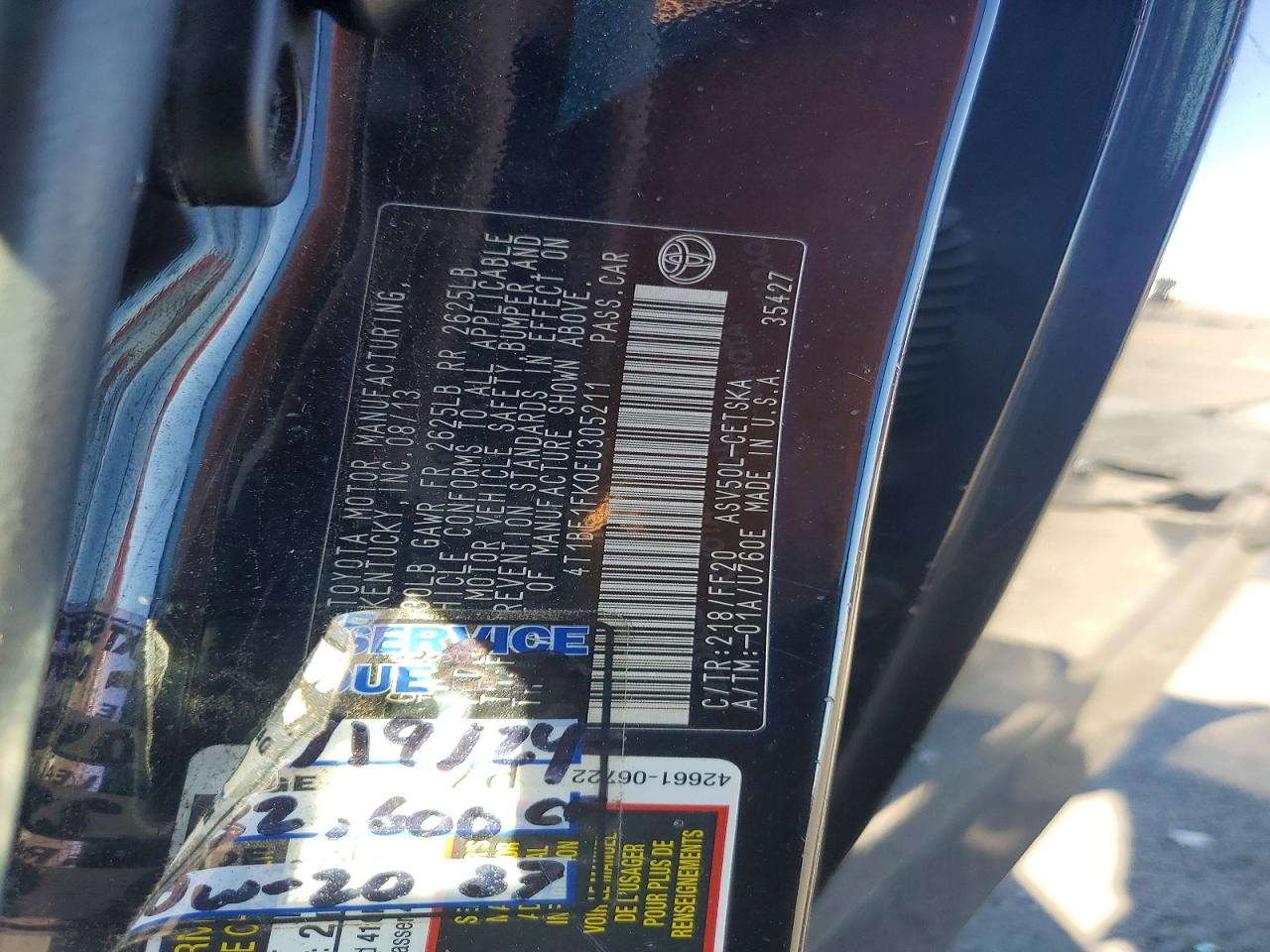 2014 TOYOTA CAMRY