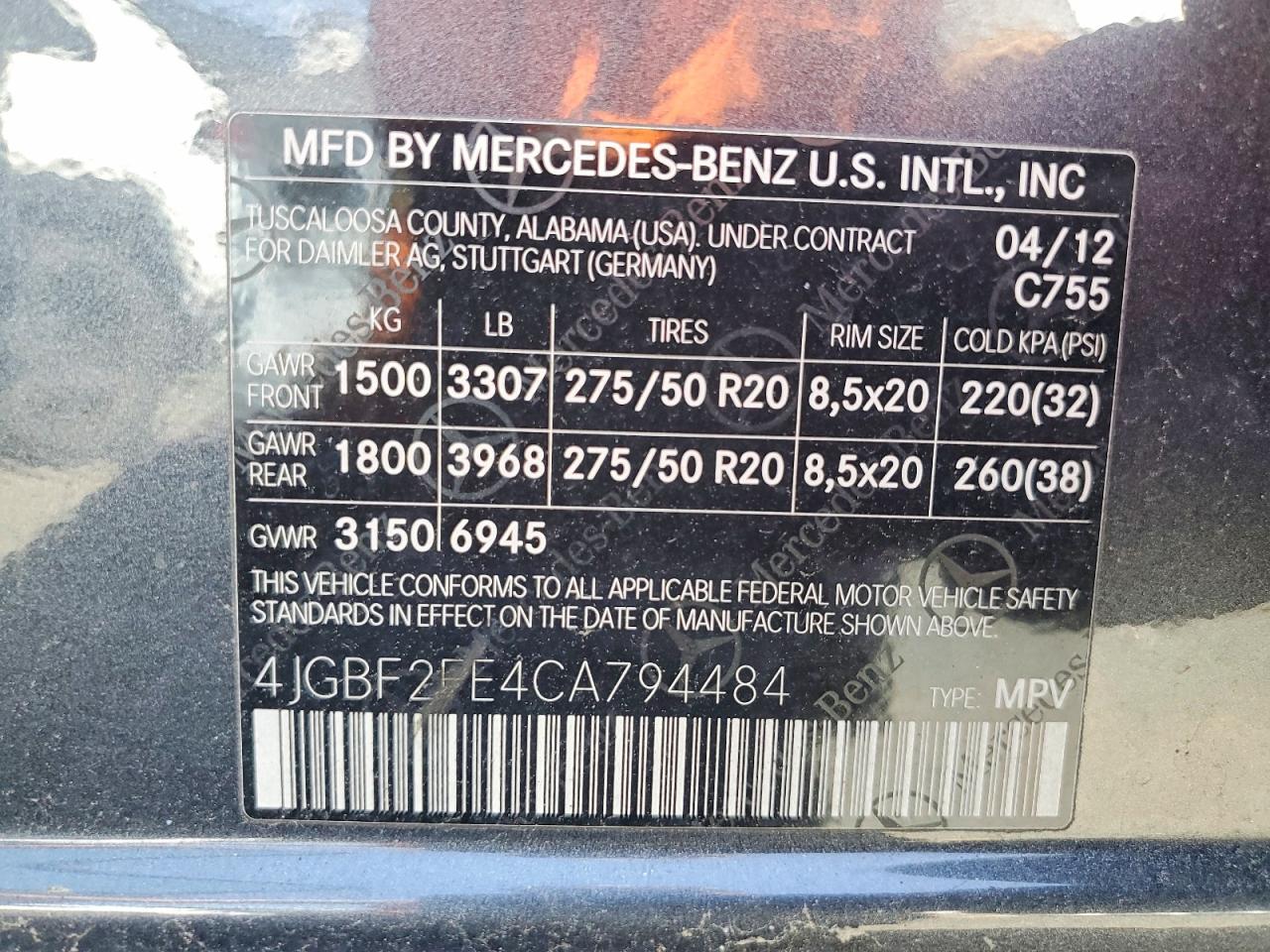 2012 MERCEDES-BENZ GL-CLASS
