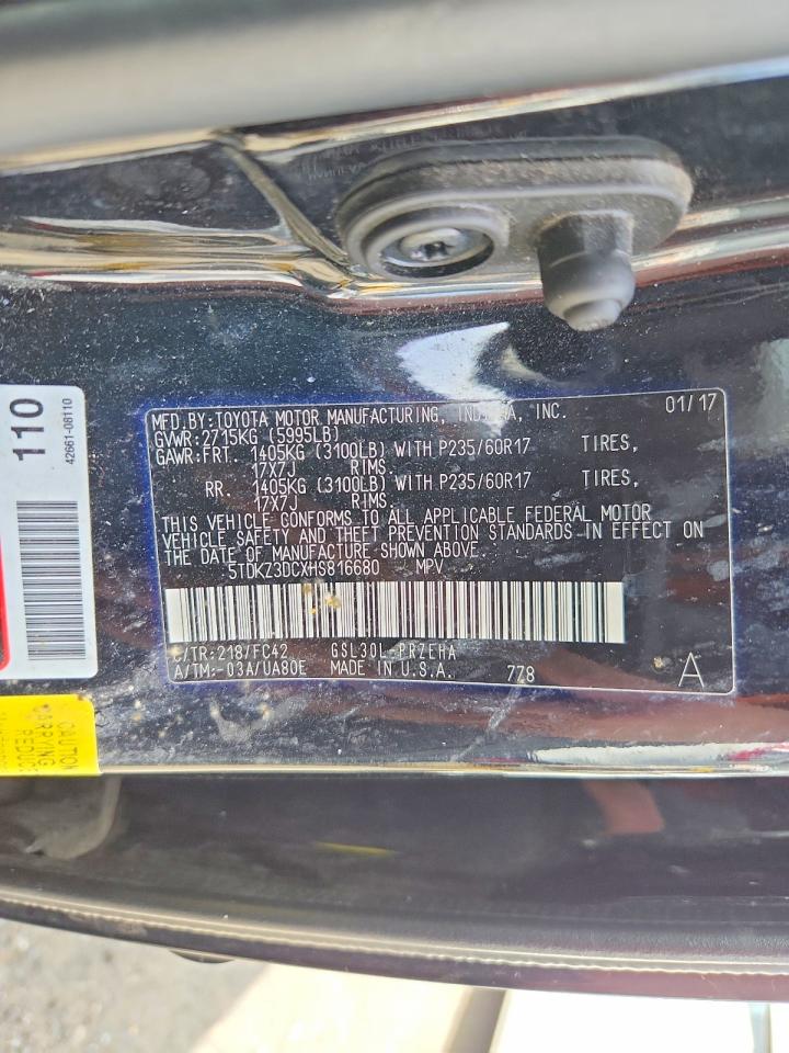 2017 TOYOTA SIENNA