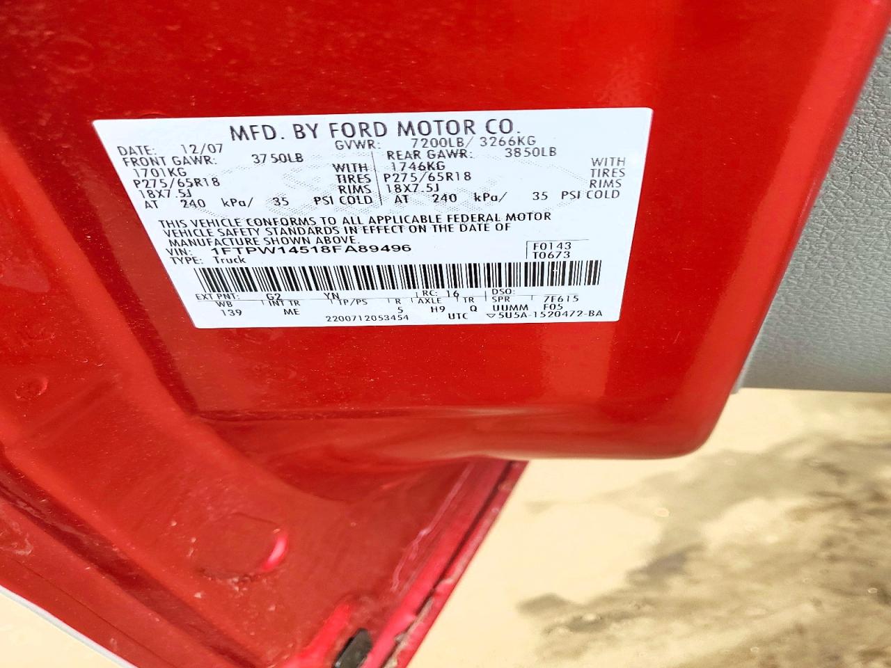 2008 FORD F150