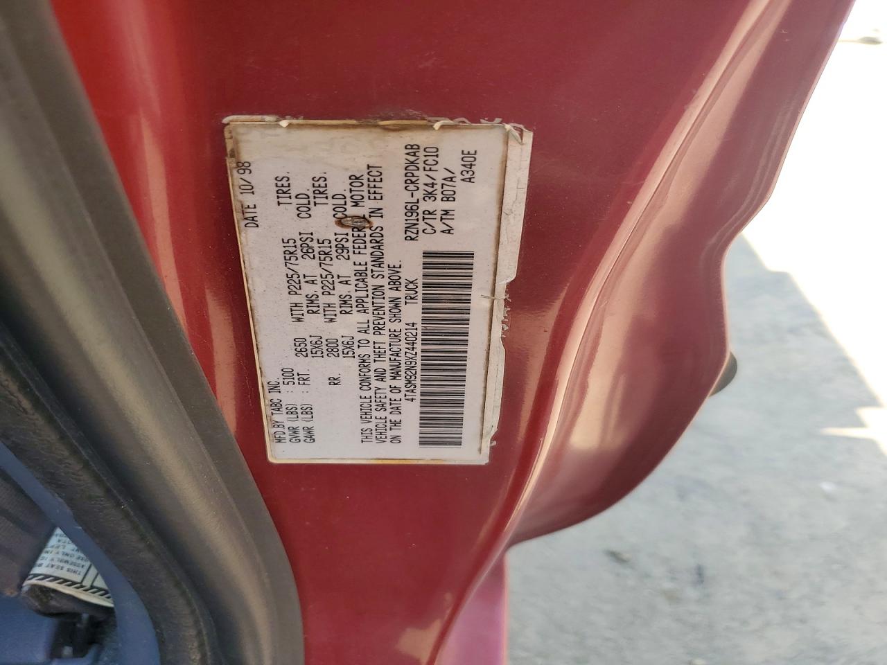 1999 TOYOTA TACOMA