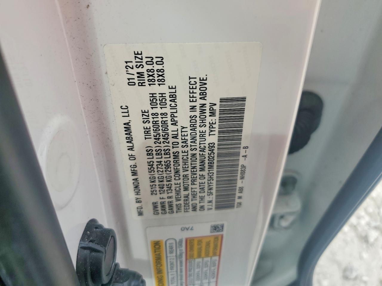 2021 HONDA PILOT