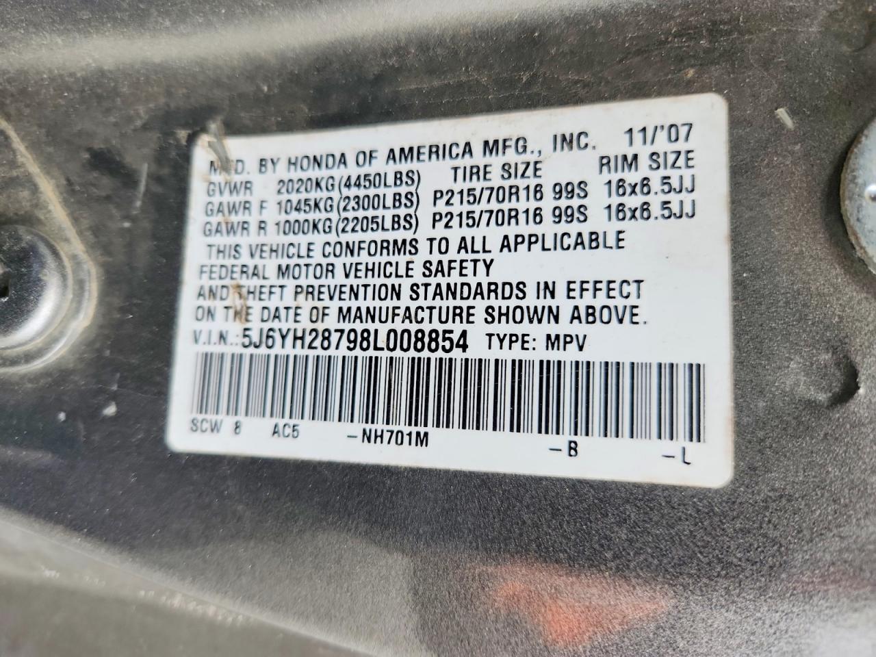 2008 HONDA ELEMENT