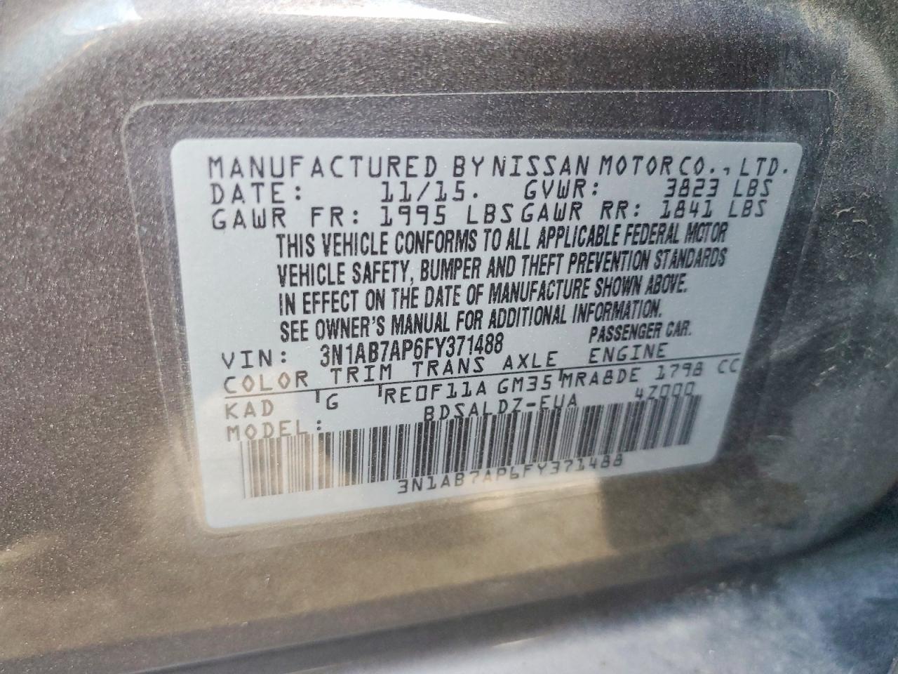2015 NISSAN SENTRA
