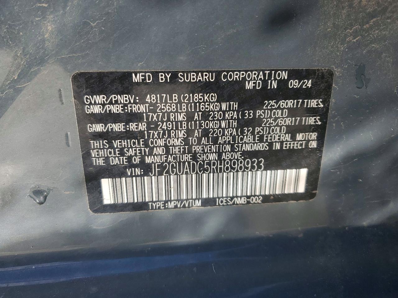 2024 SUBARU CROSSTREK
