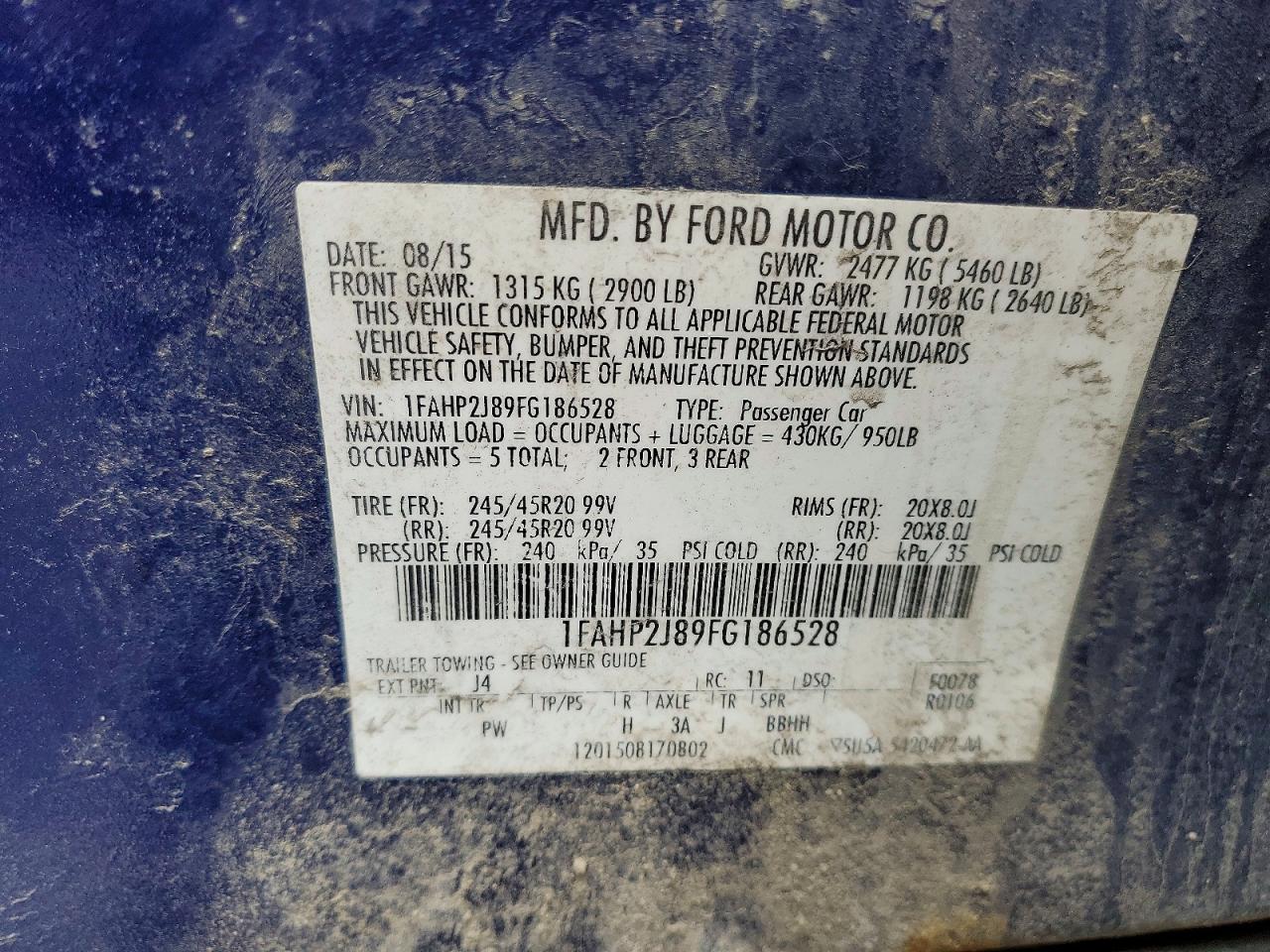 2015 FORD TAURUS