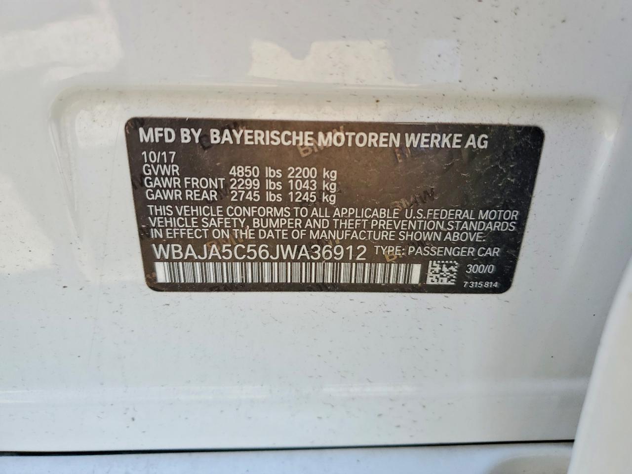 2018 BMW 5 SERIES