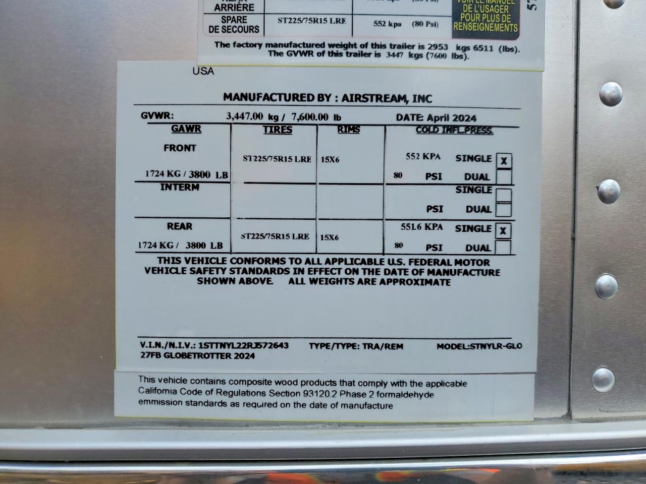 2024 AIRSTREAM TRAILER