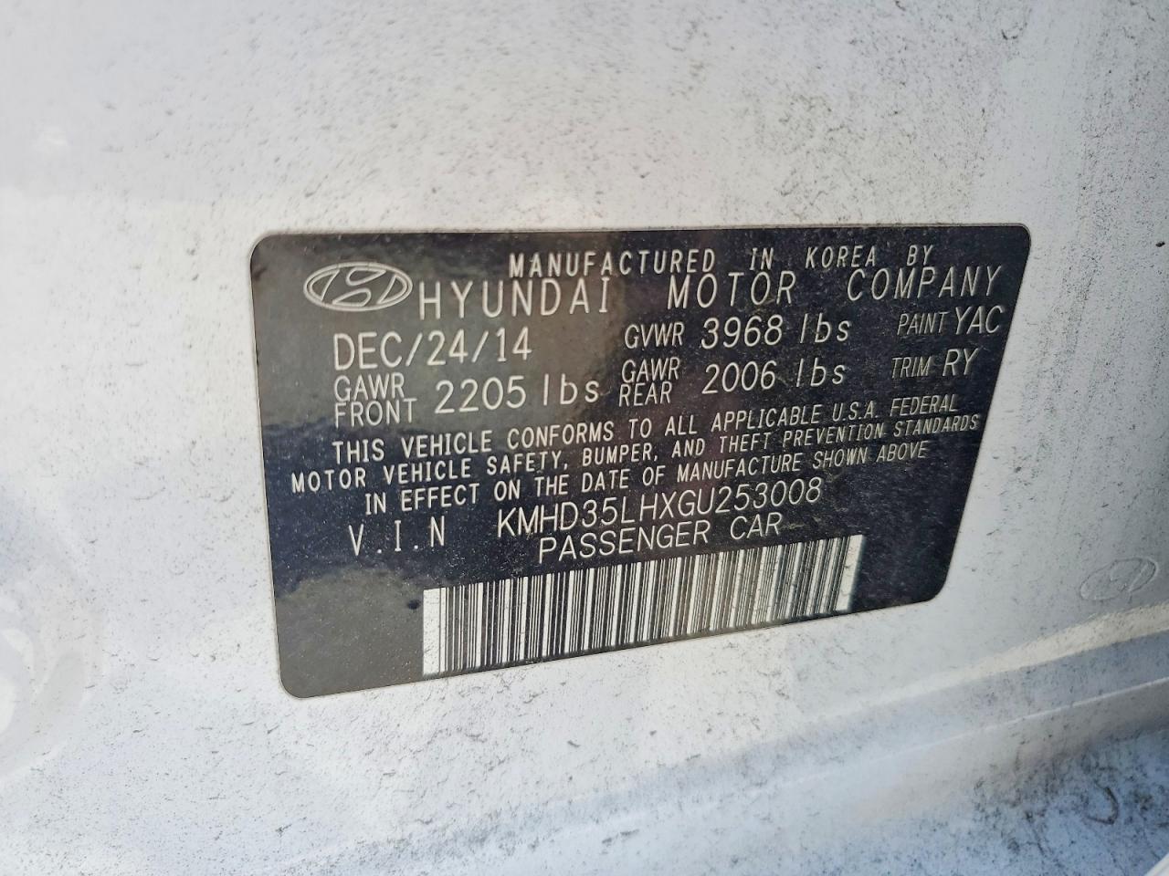 2016 HYUNDAI ELANTRA