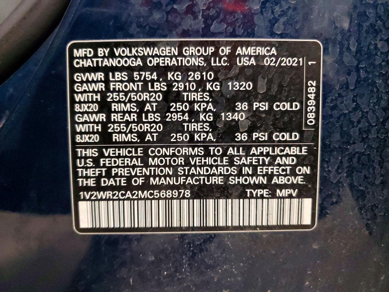 2021 VOLKSWAGEN ATLAS