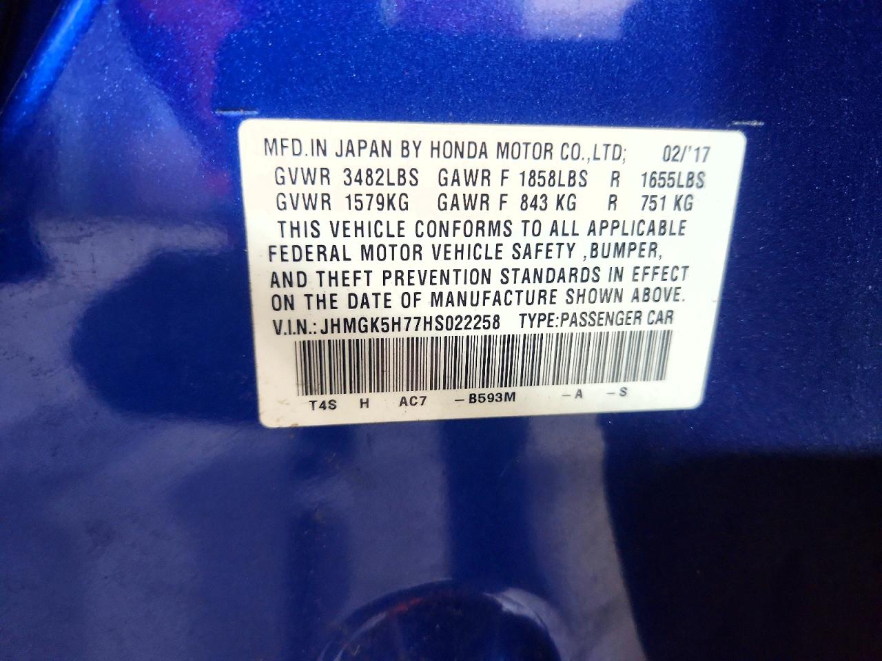 2017 HONDA FIT