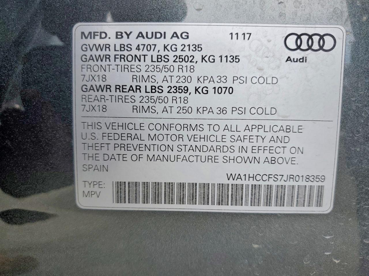 2018 AUDI Q3