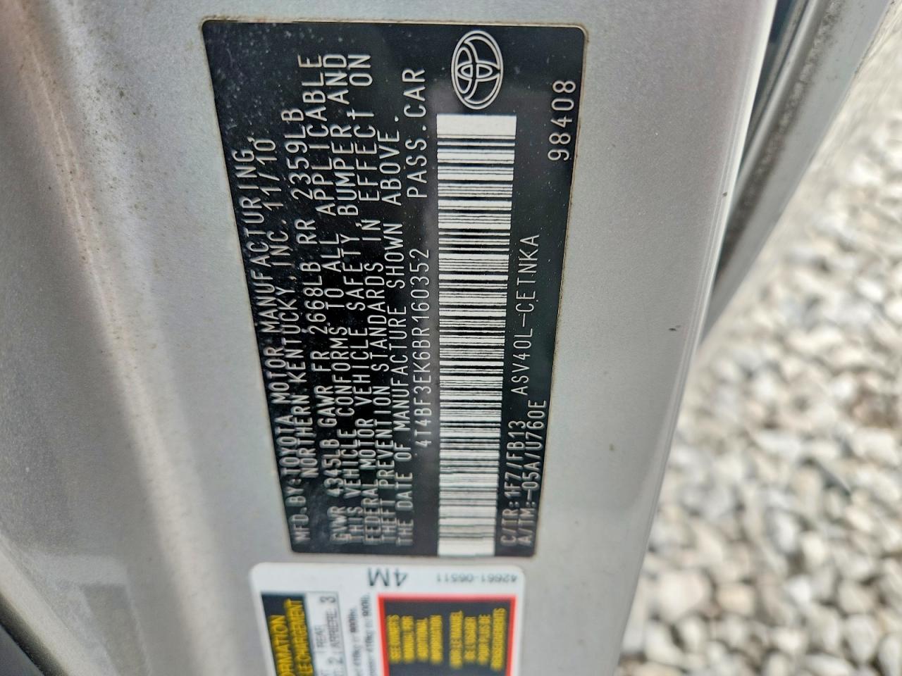 2011 TOYOTA CAMRY