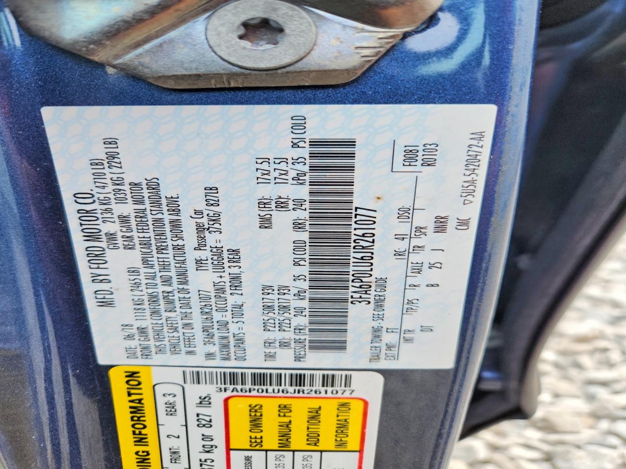 2018 FORD FUSION