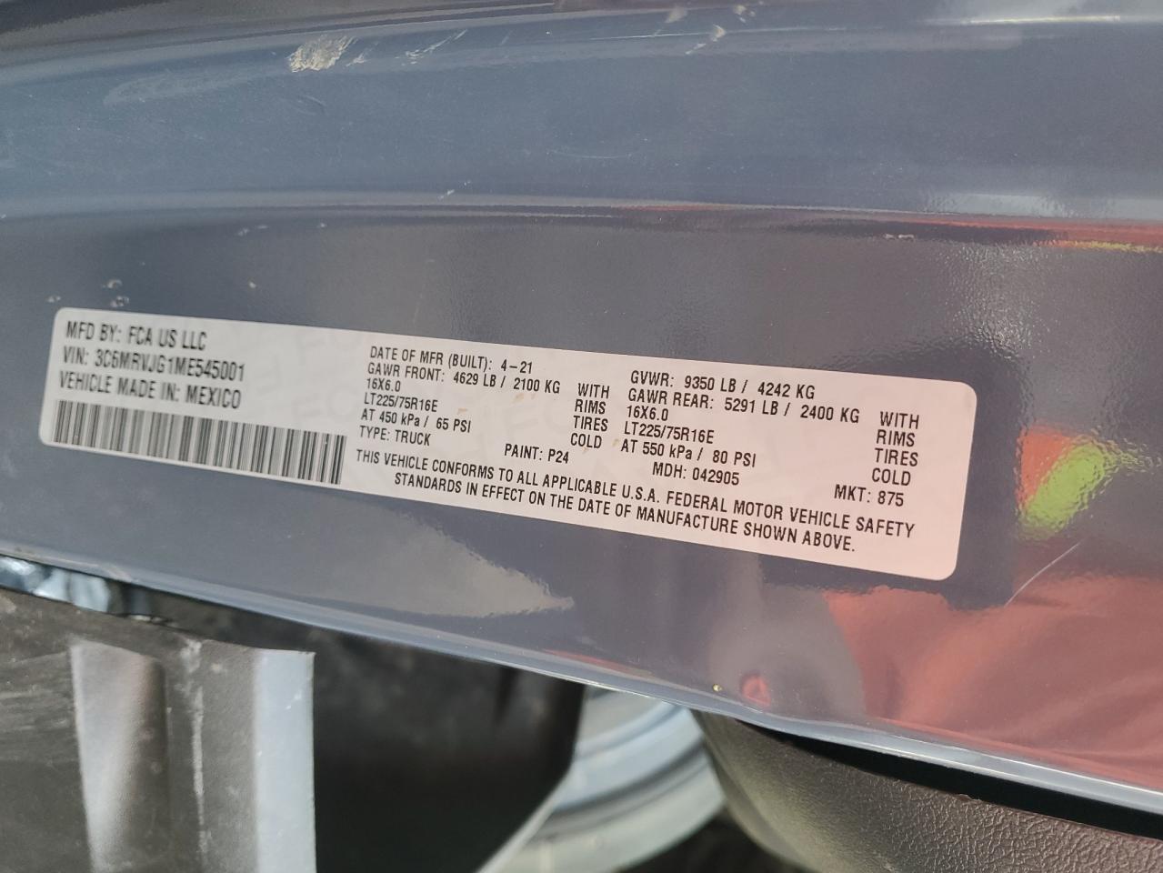 2021 RAM PROMASTER