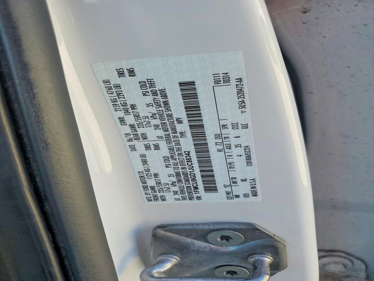 2018 FORD ESCAPE