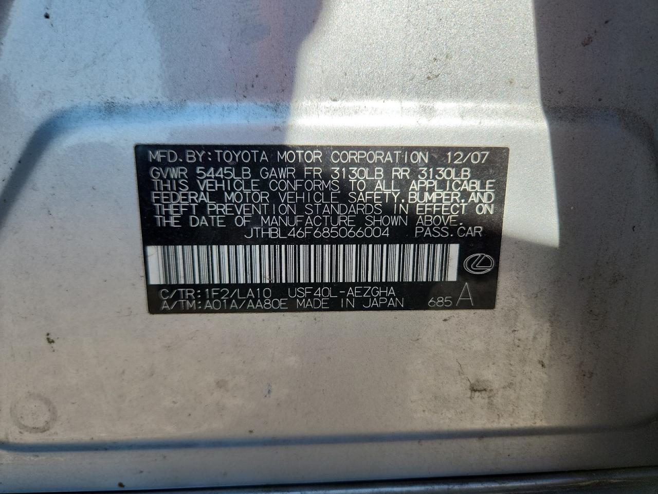 2008 LEXUS LS460