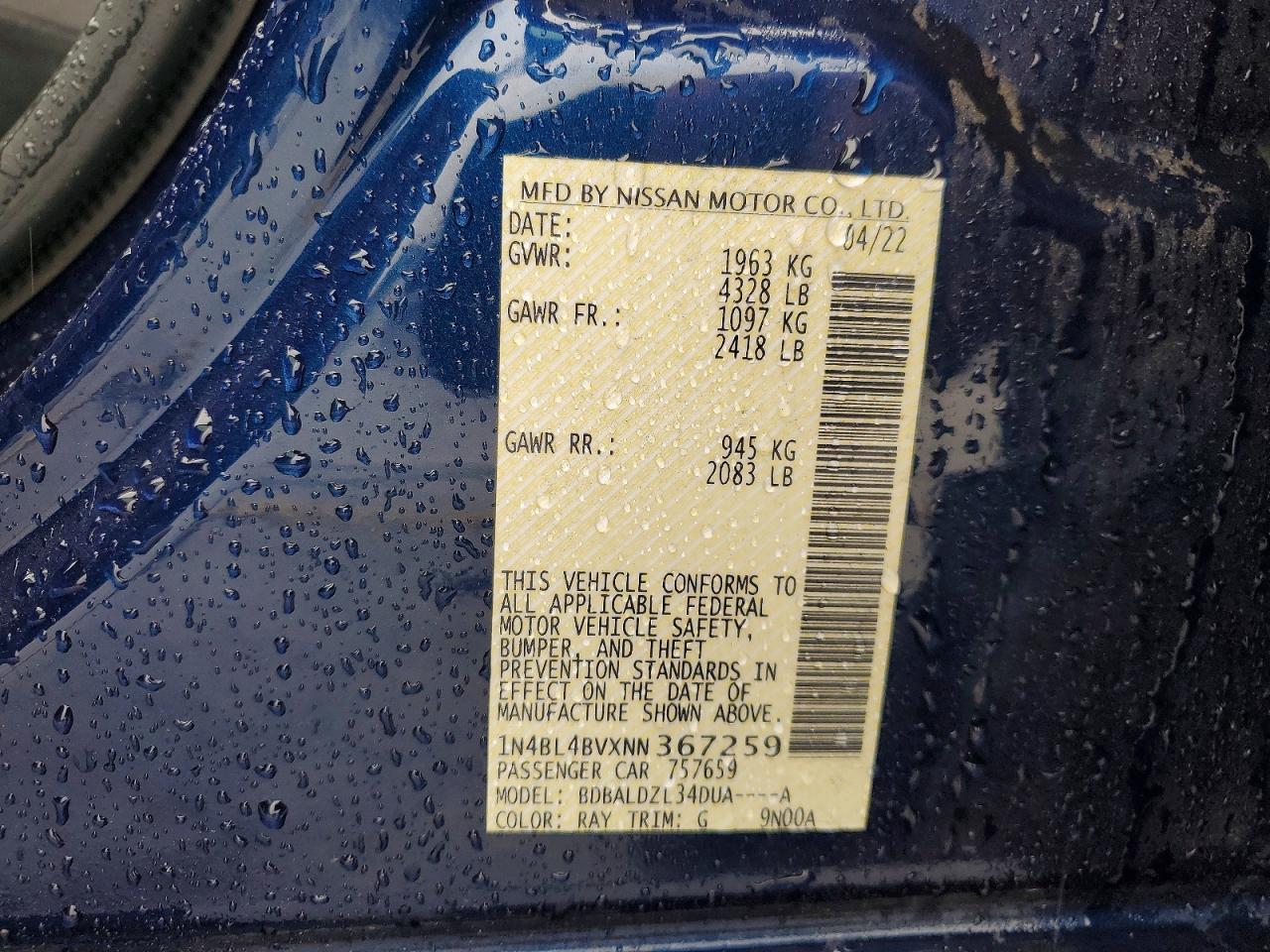 2022 NISSAN ALTIMA