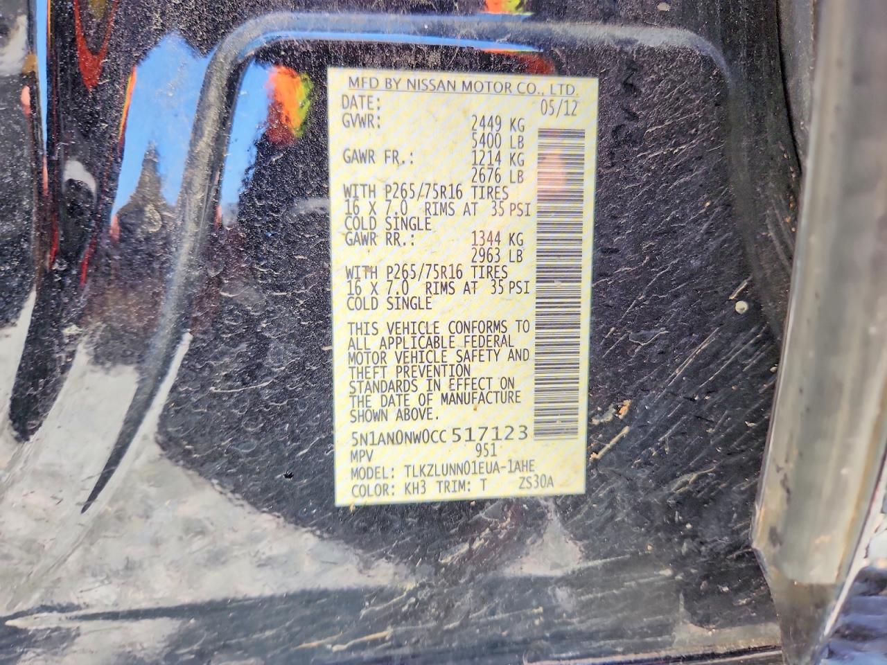 2012 NISSAN XTERRA