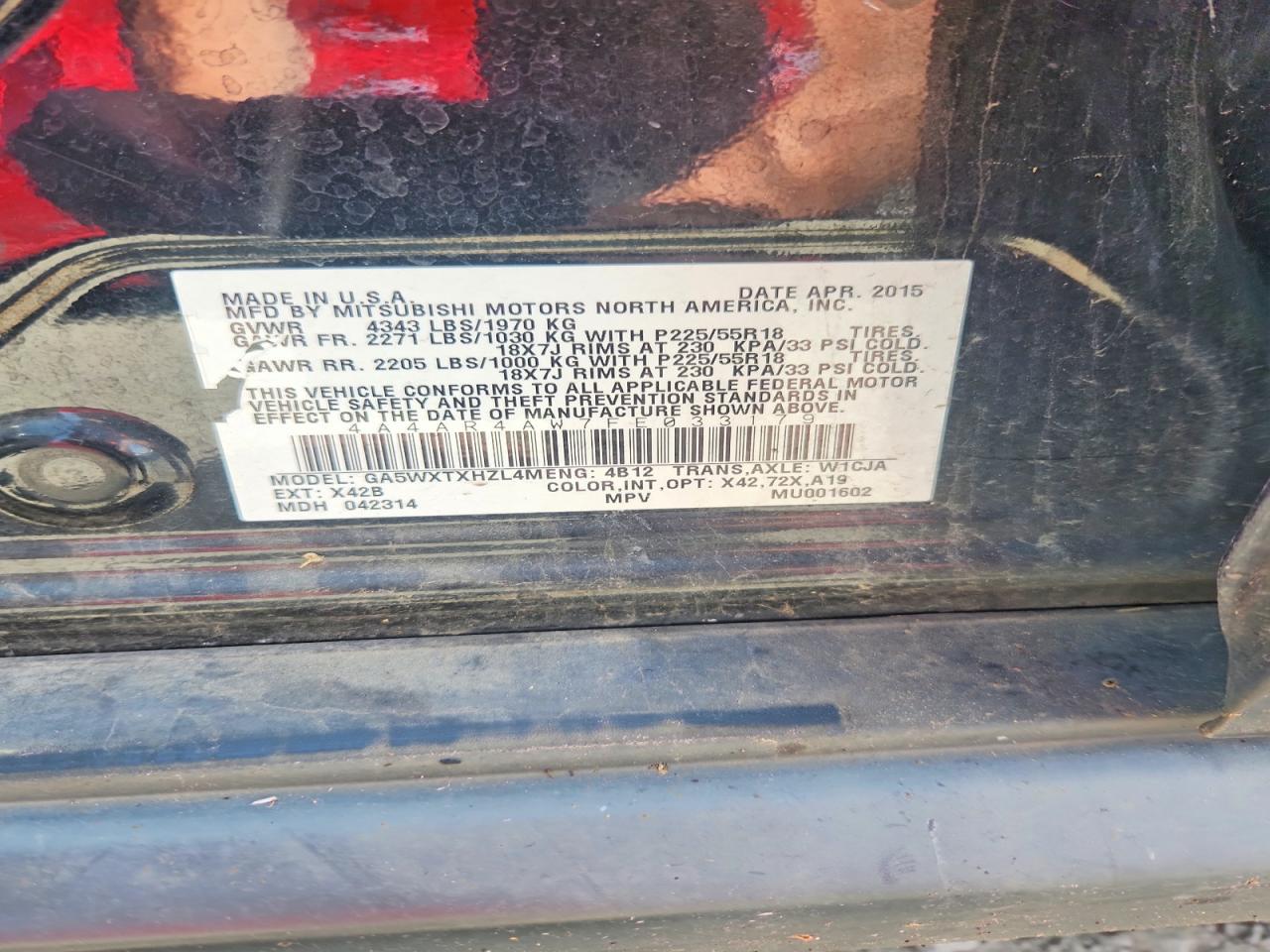 2015 MITSUBISHI OUTLANDER