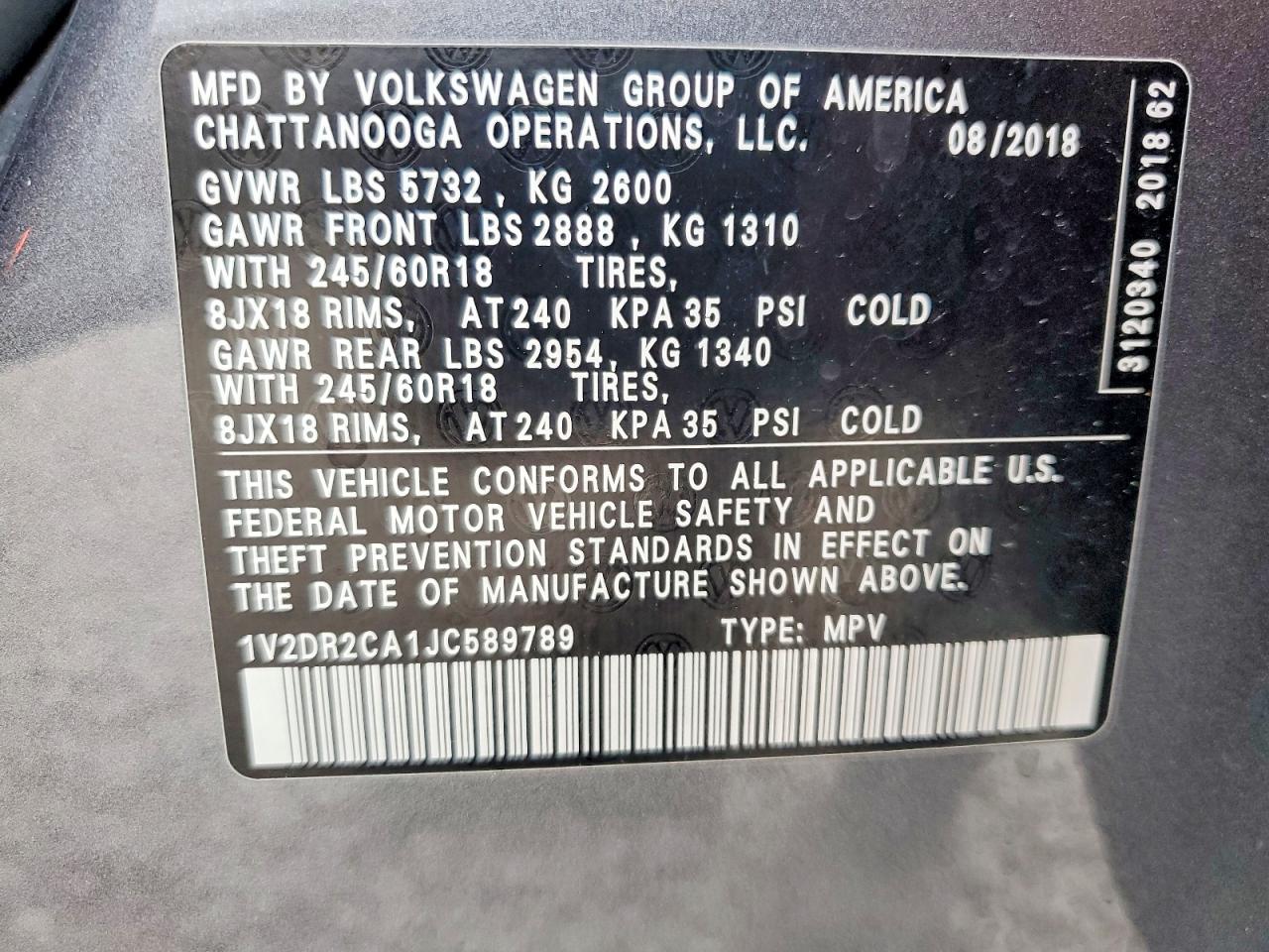2018 VOLKSWAGEN ATLAS