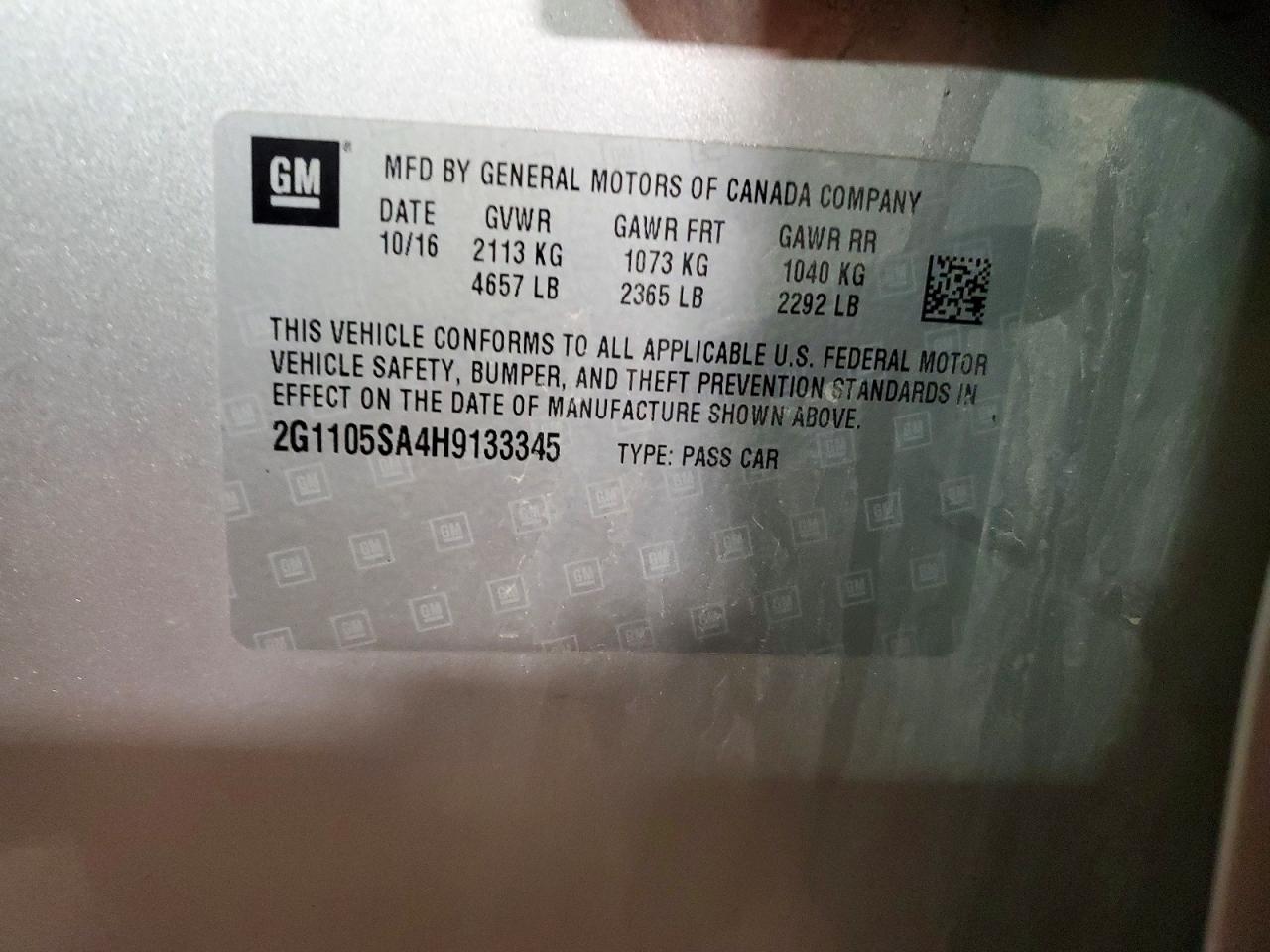 2017 CHEV IMPALA