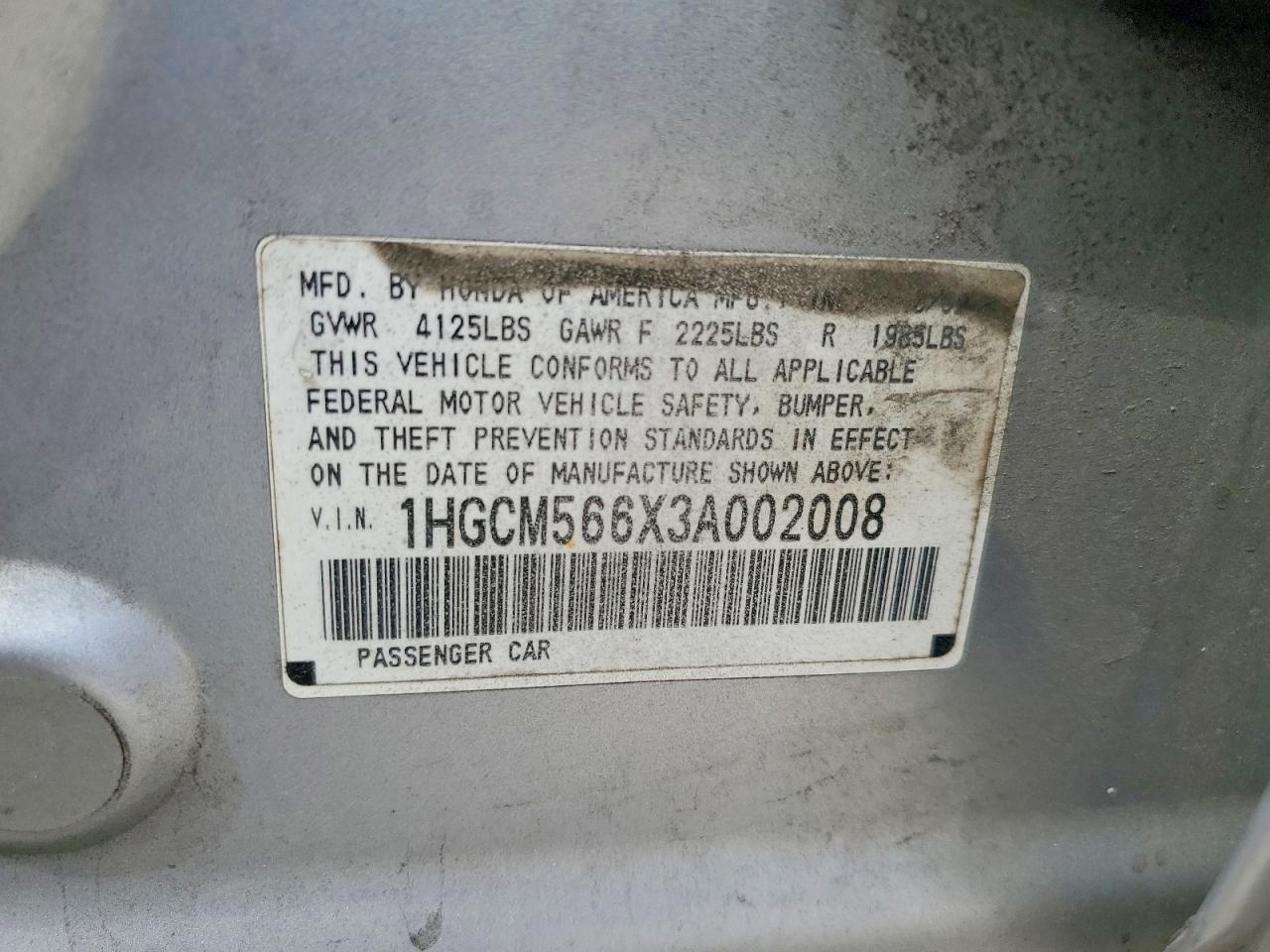 2003 HONDA ACCORD