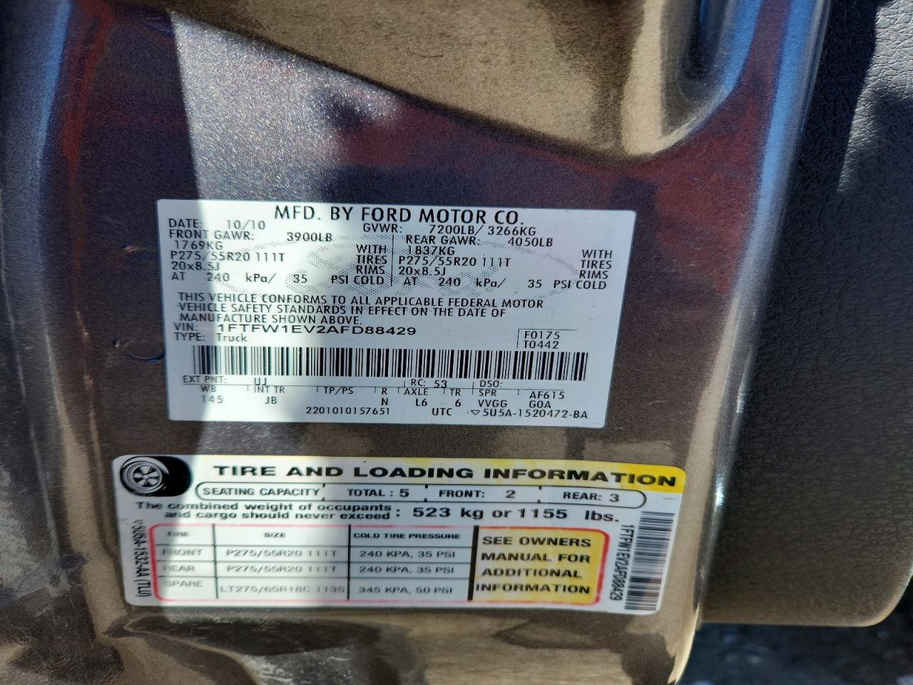 2010 FORD F150