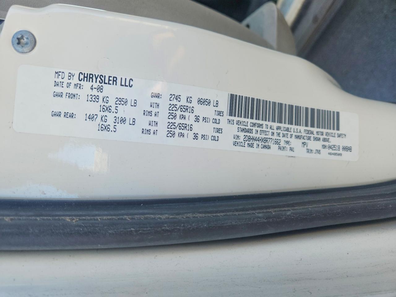 2008 DODGE CARAVAN