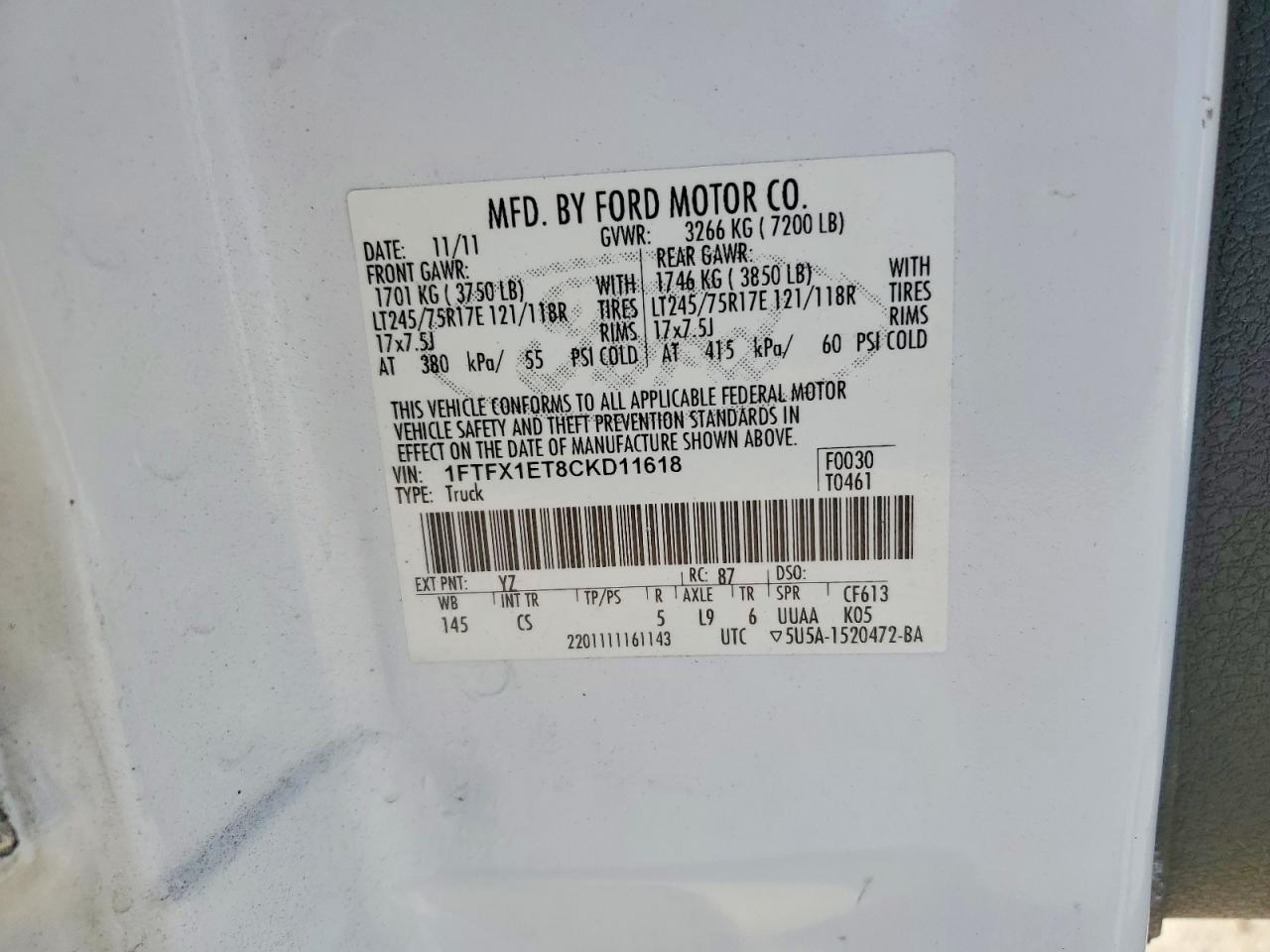 2012 FORD F150