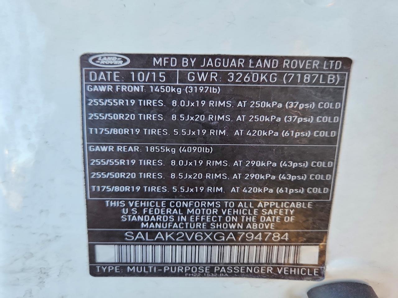 2016 LAND ROVER LR4