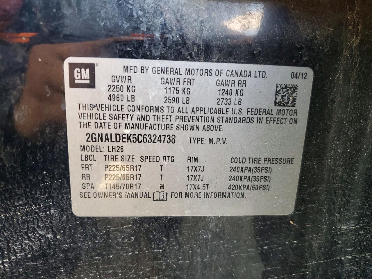 2012 CHEVROLET EQUINOX