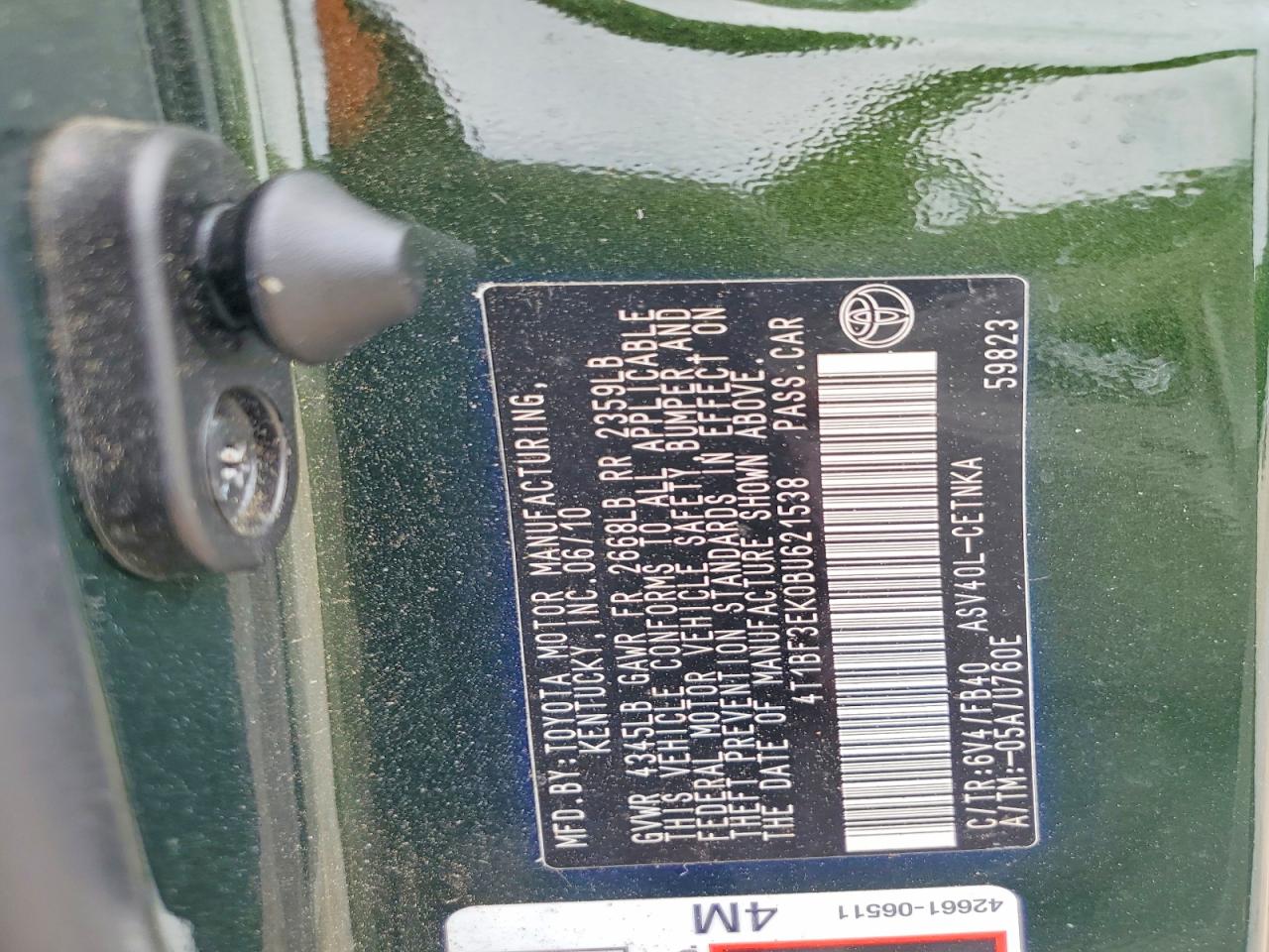 2011 TOYOTA CAMRY