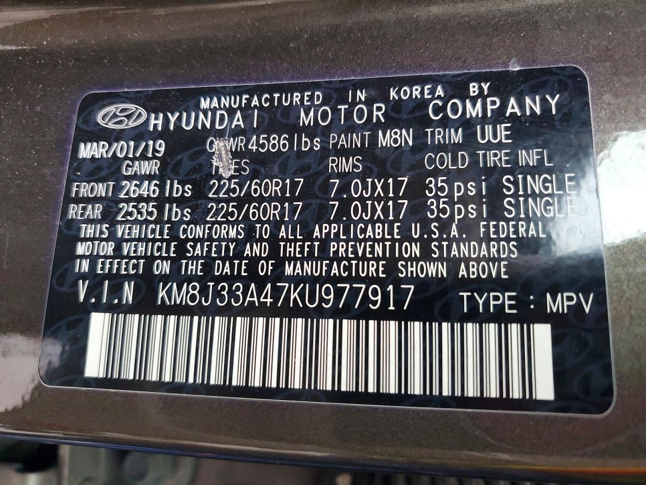 2019 HYUNDAI TUCSON