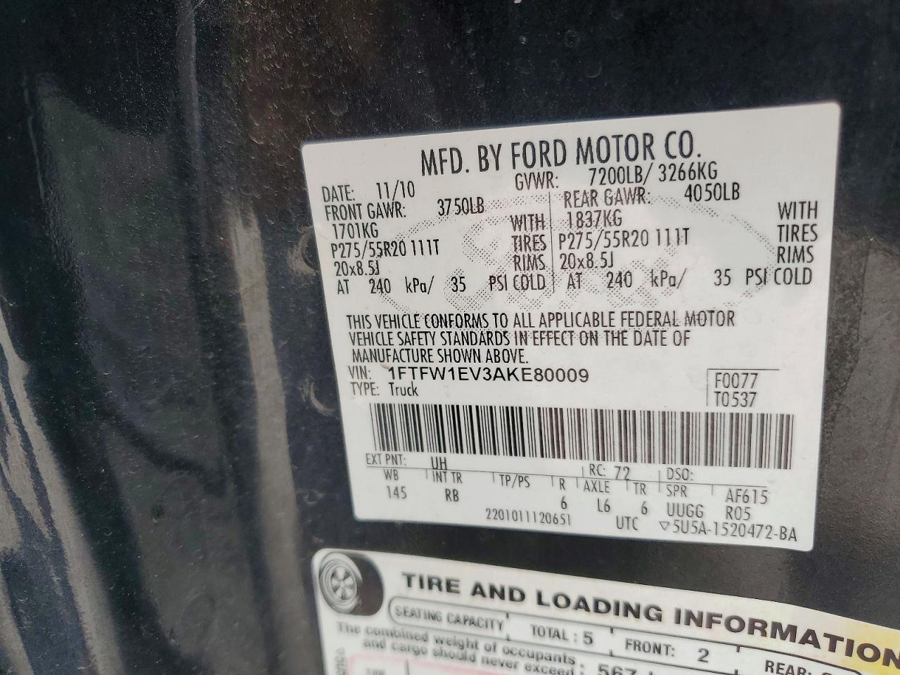2010 FORD F150