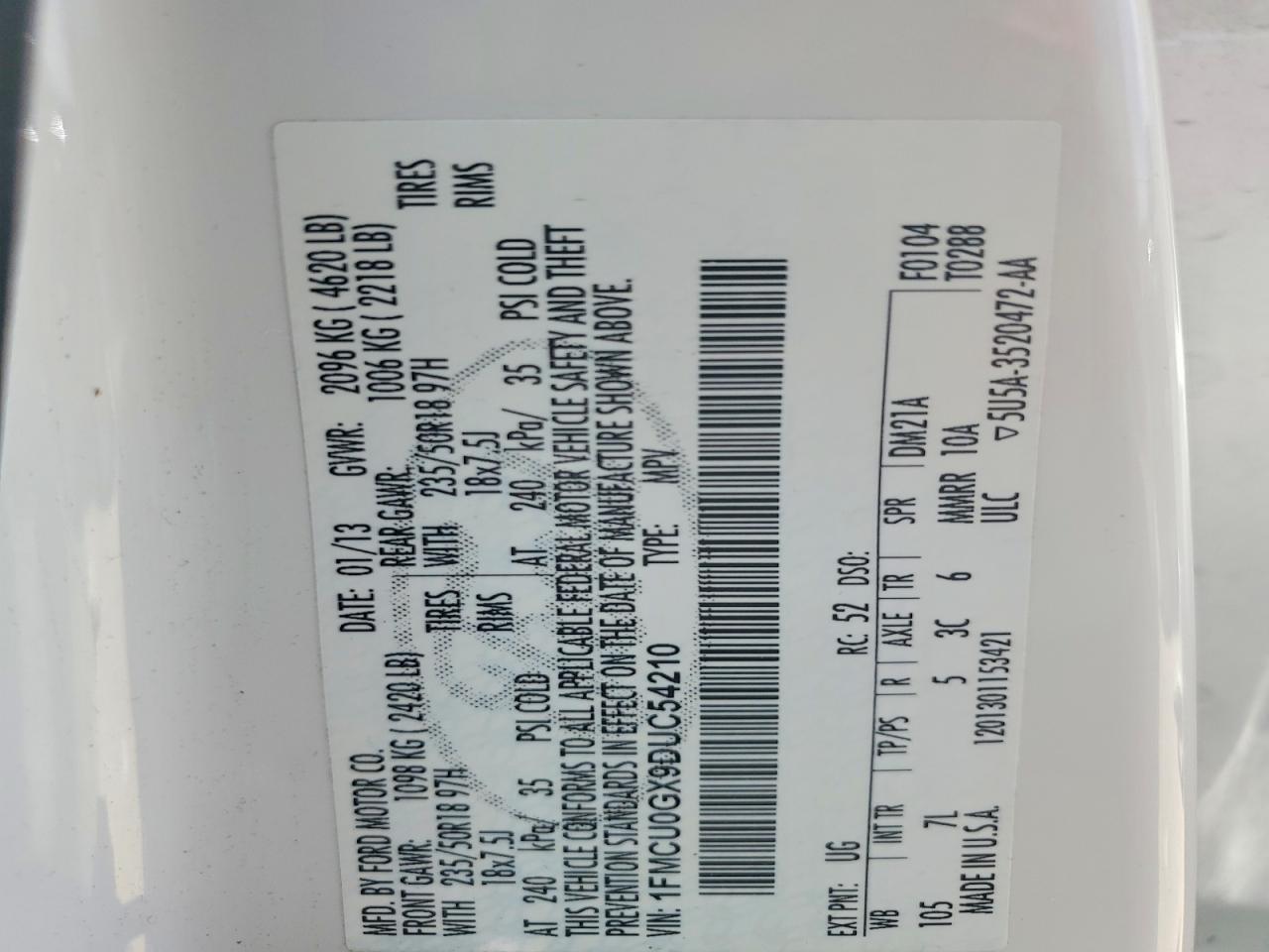 2013 FORD ESCAPE