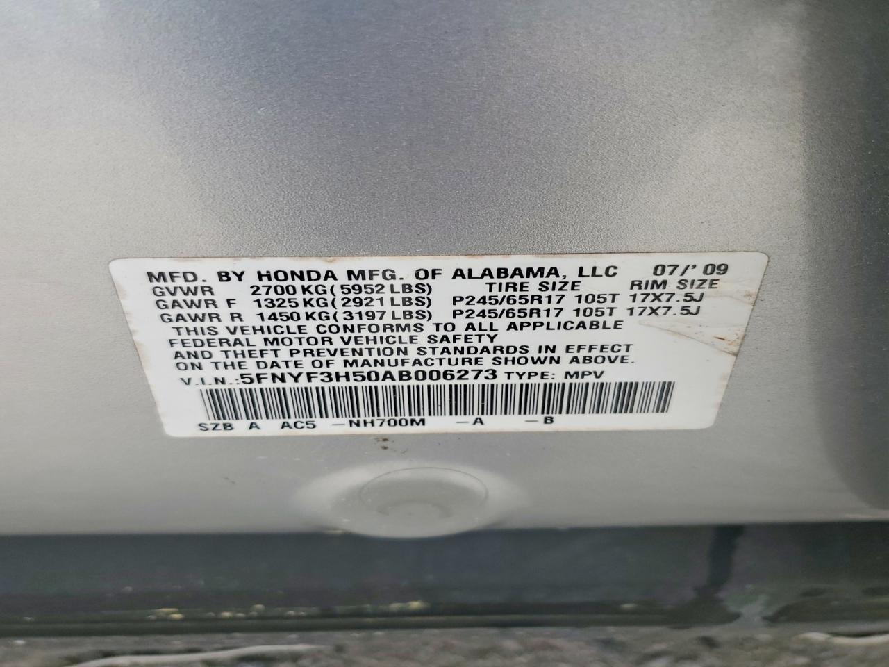 2010 HONDA PILOT