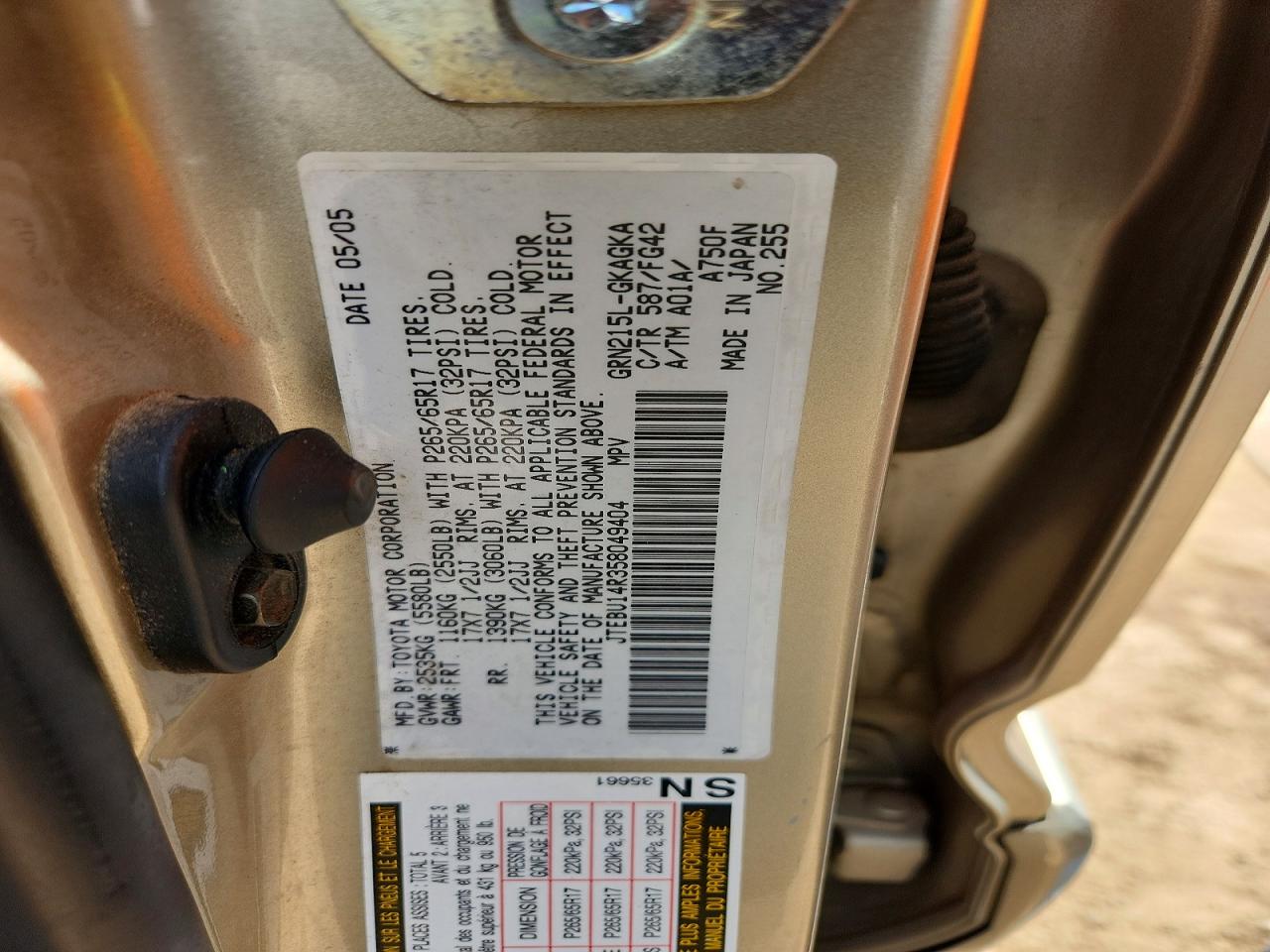 2005 TOYOTA 4RUNNER