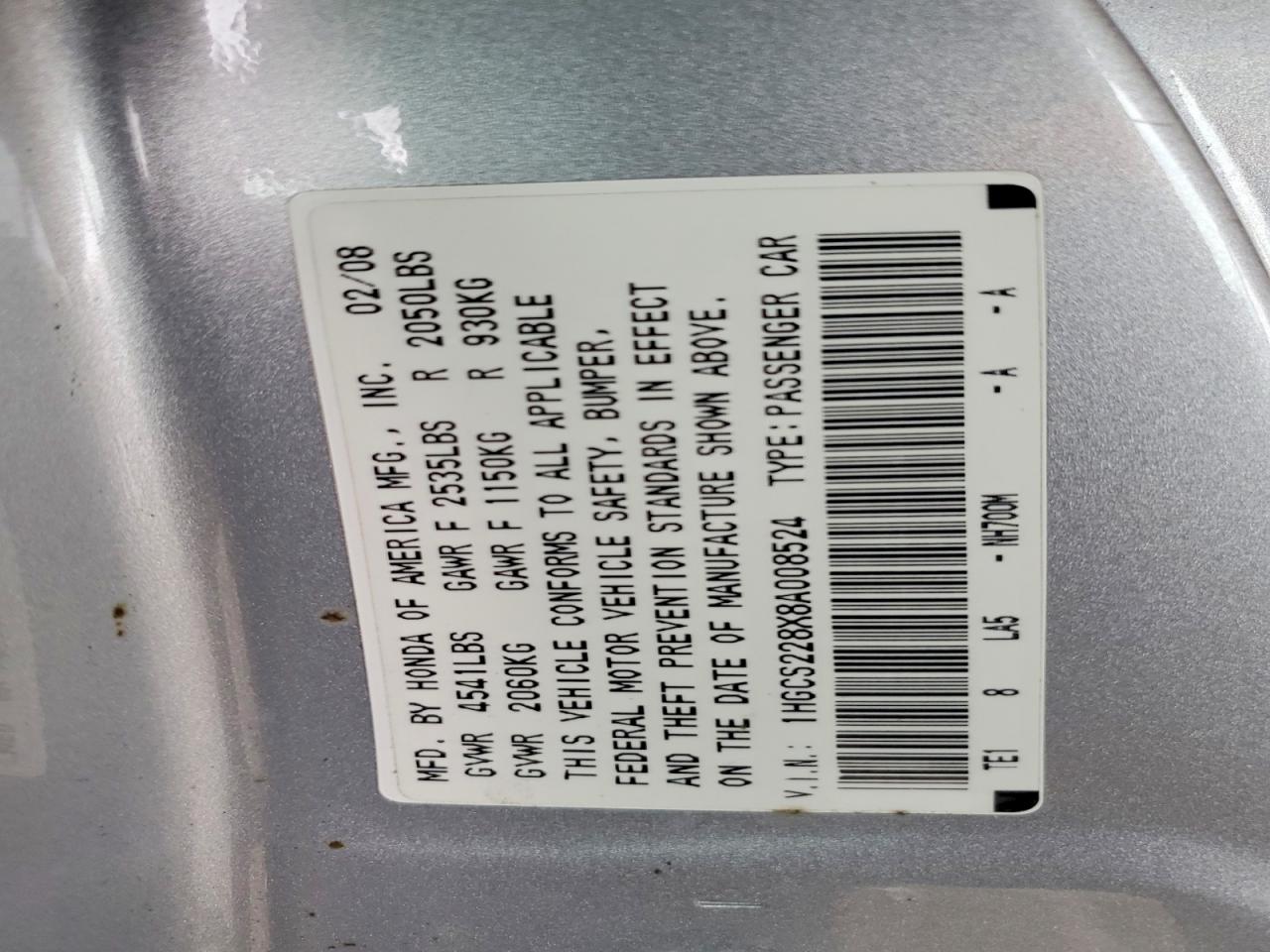 2008 HONDA ACCORD
